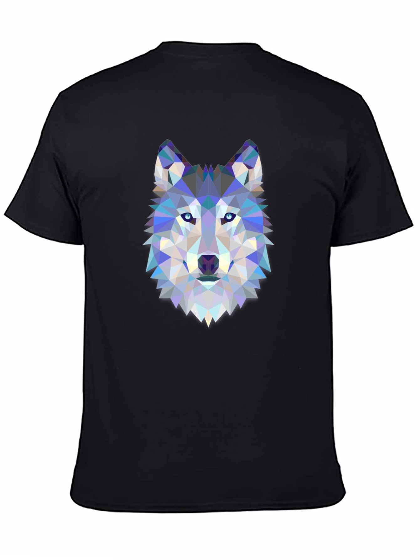 Black Geometric Wolf Graphic Tee - Black view 4