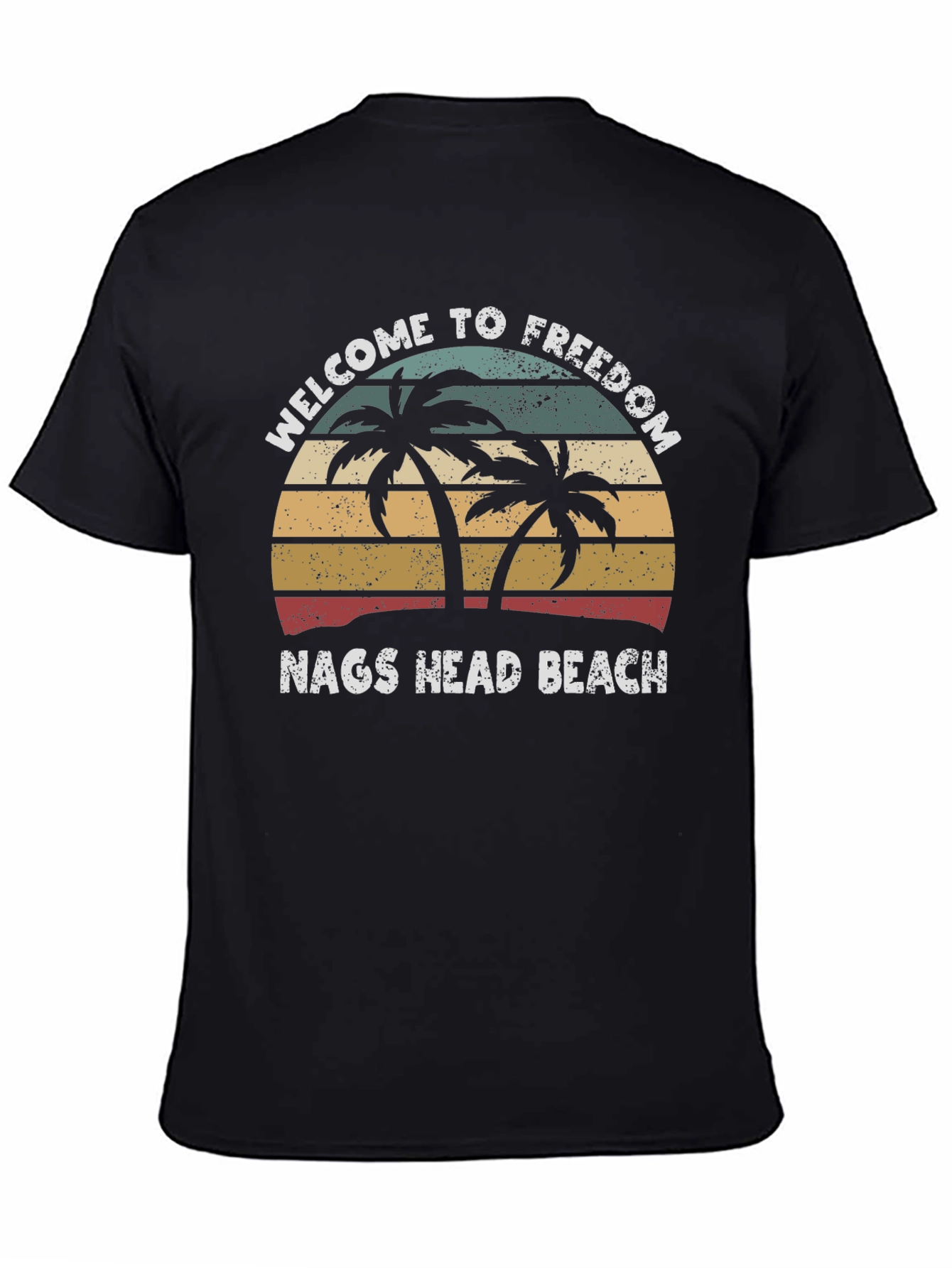 Black Welcome to Freedom Nags Head Beach Graphic Tee view 4