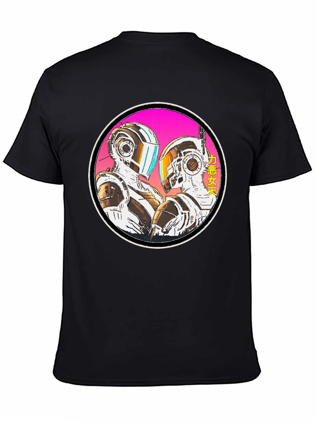 Black Retro Robot T-Shirt view 4