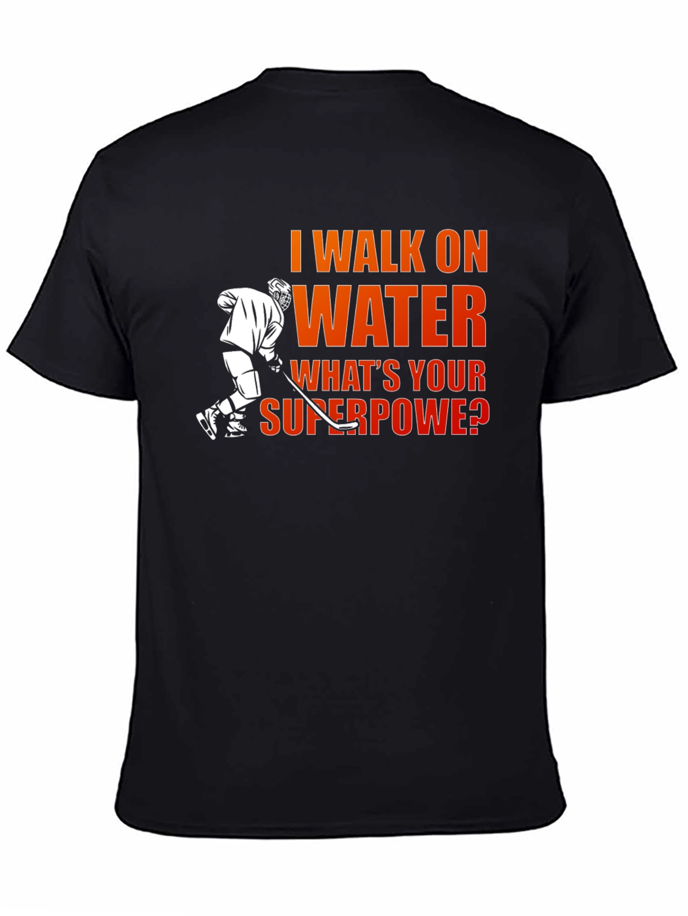 Black I Walk on Water Hockey T-Shirt view 4