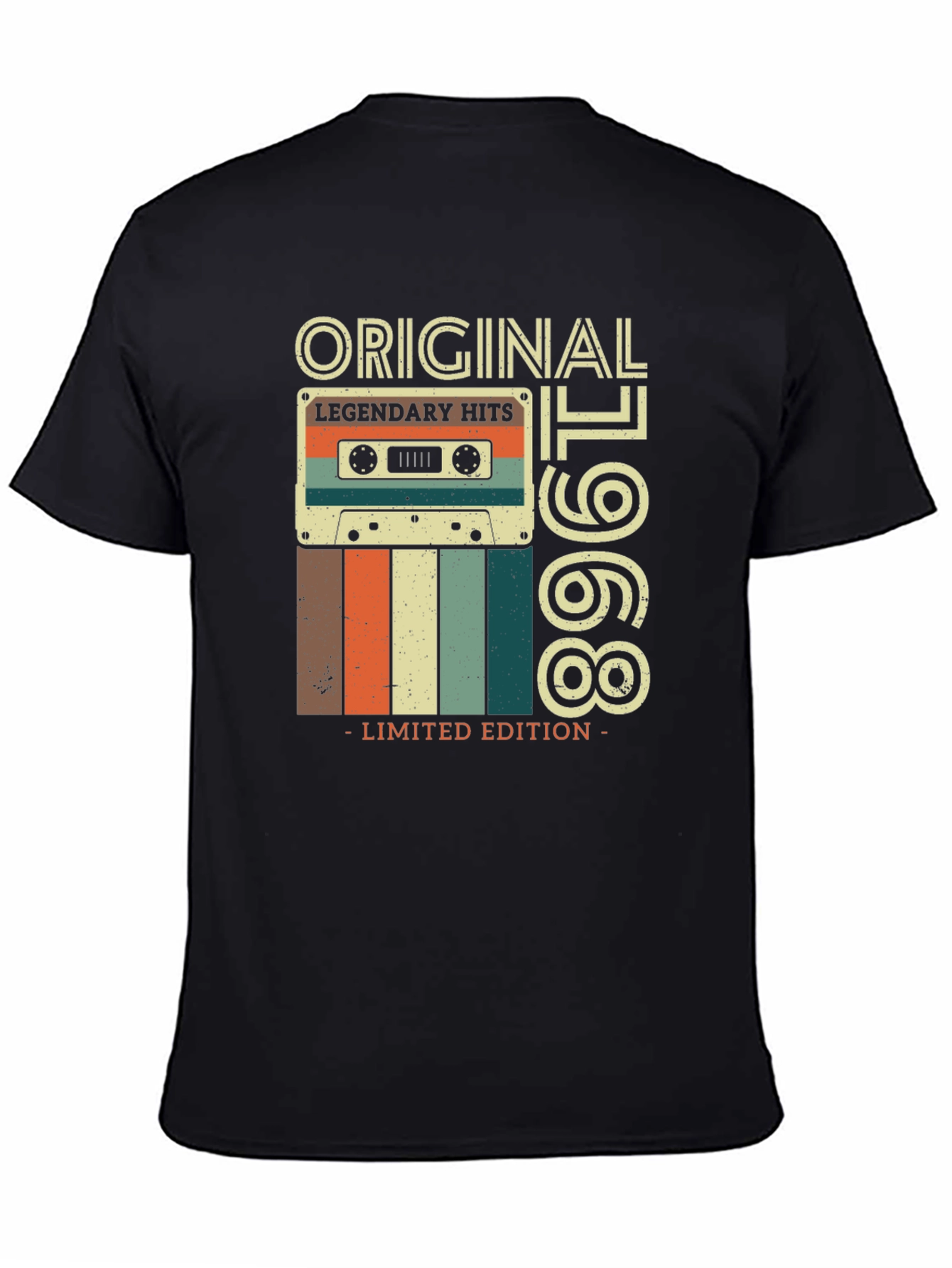 Black Original 1968 Legendary Hits Cassette T-Shirt view 4
