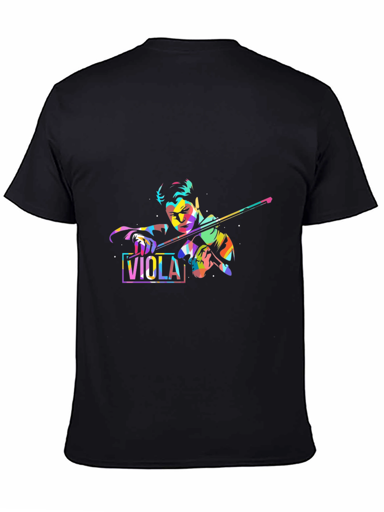 Black Viola Player Graphic T-Shirt - Cool Musical Tee view 4