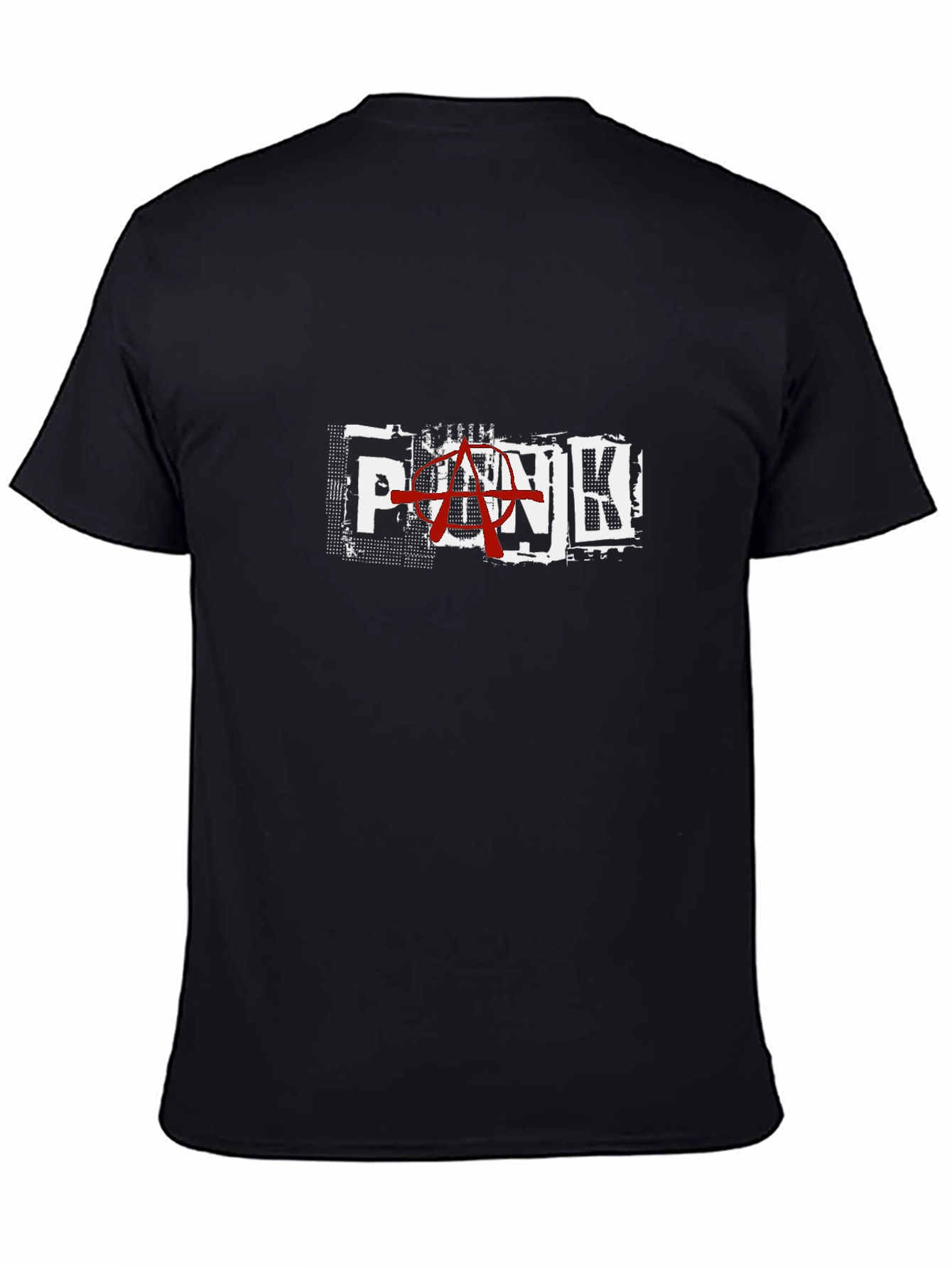 Black Punk Anarchy Graphic Print Black T-Shirt view 4