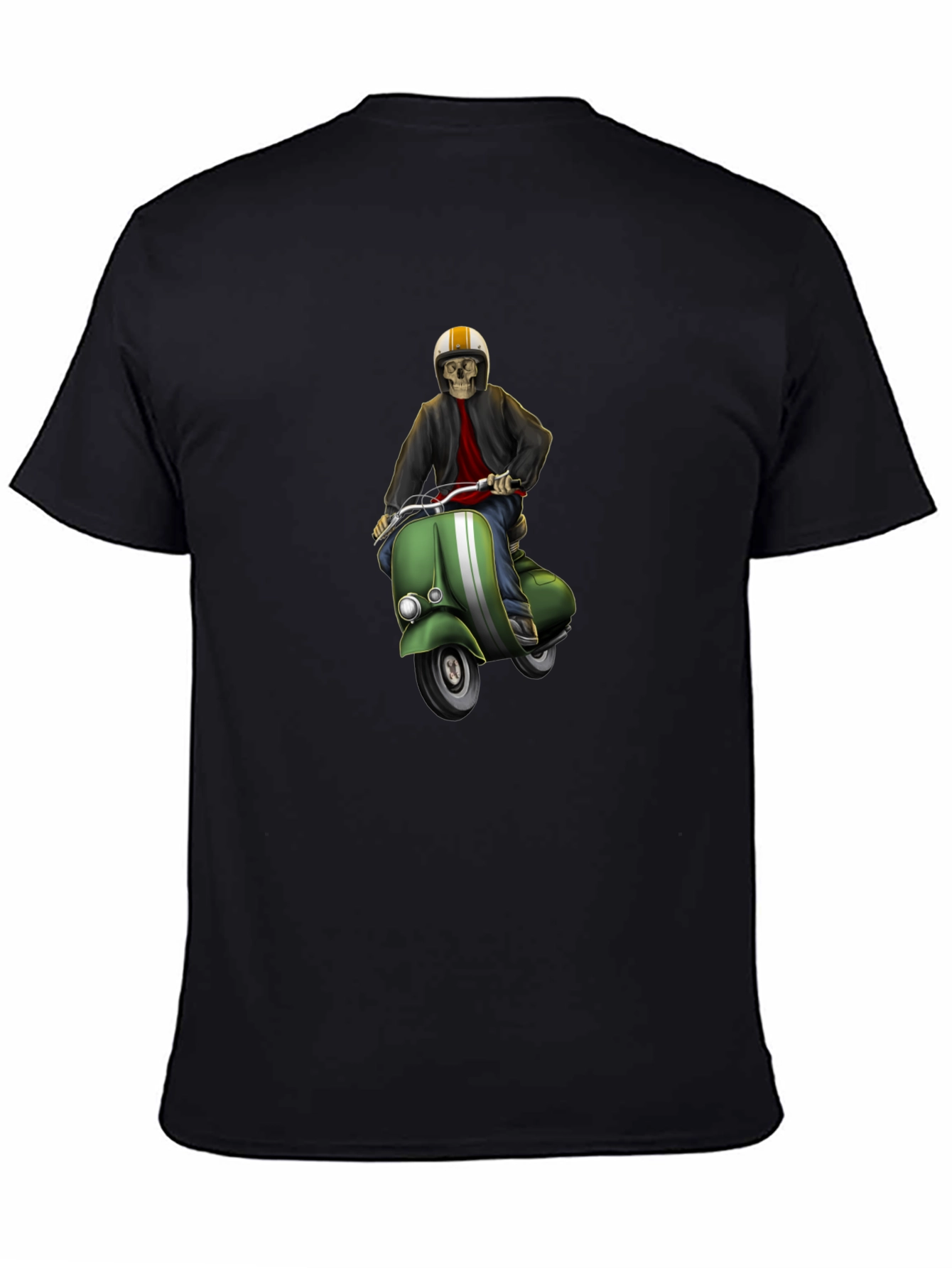 Black Cool Skeleton Rider Graphic Tee view 4
