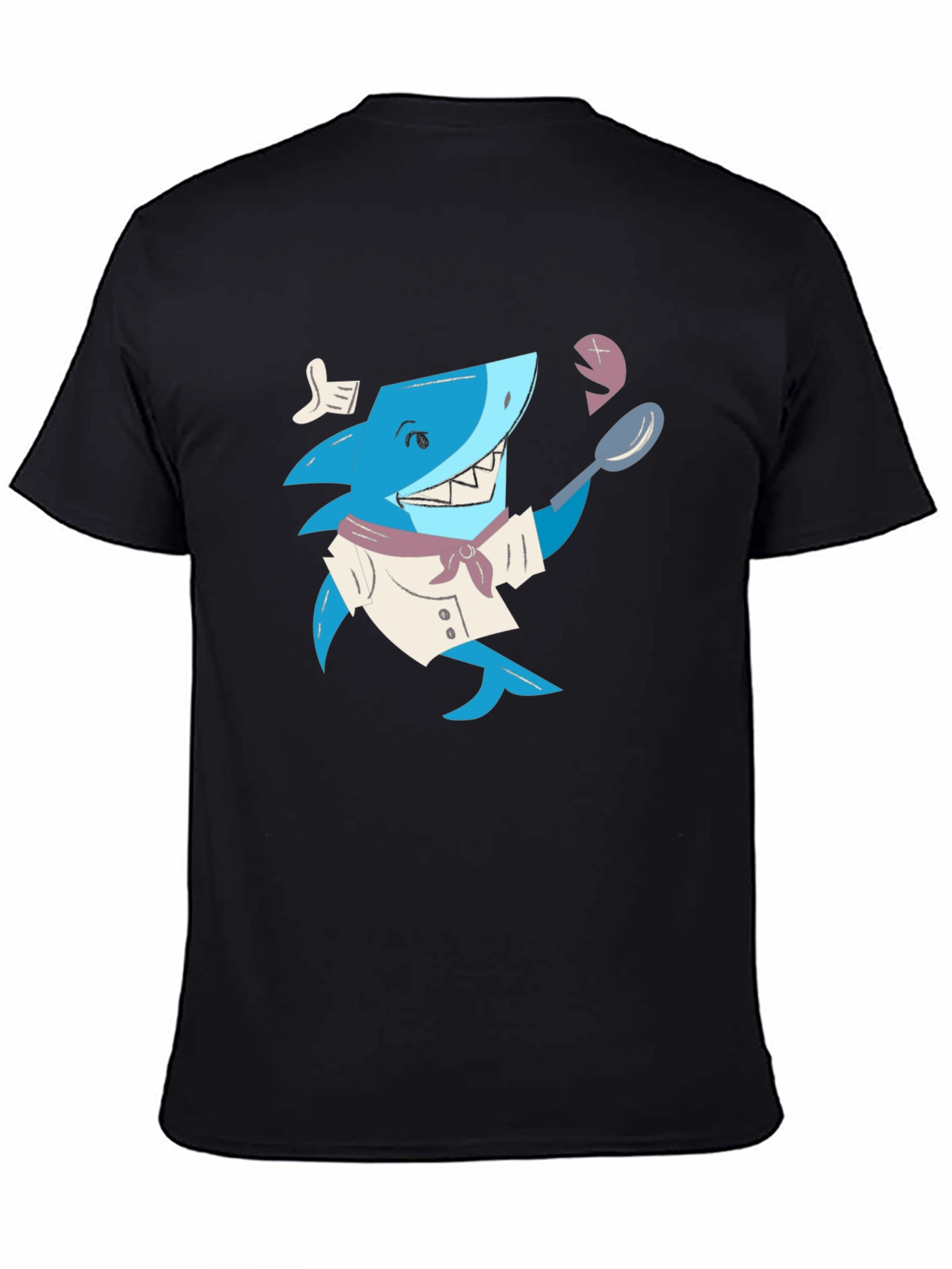 Black Chef Shark Graphic T-Shirt - Black view 4