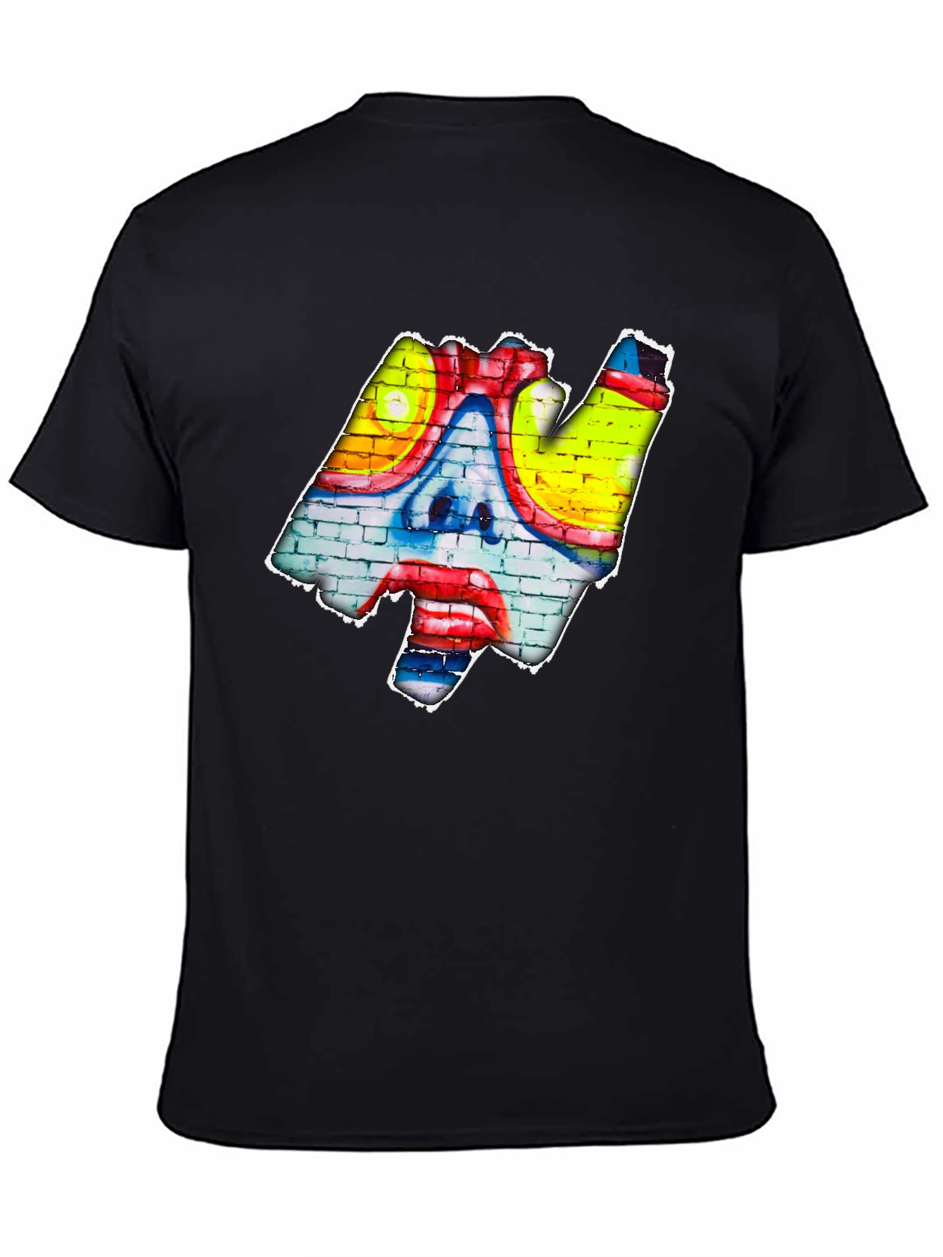 Black Graffiti Clown Face T-Shirt - Urban Art Style view 4