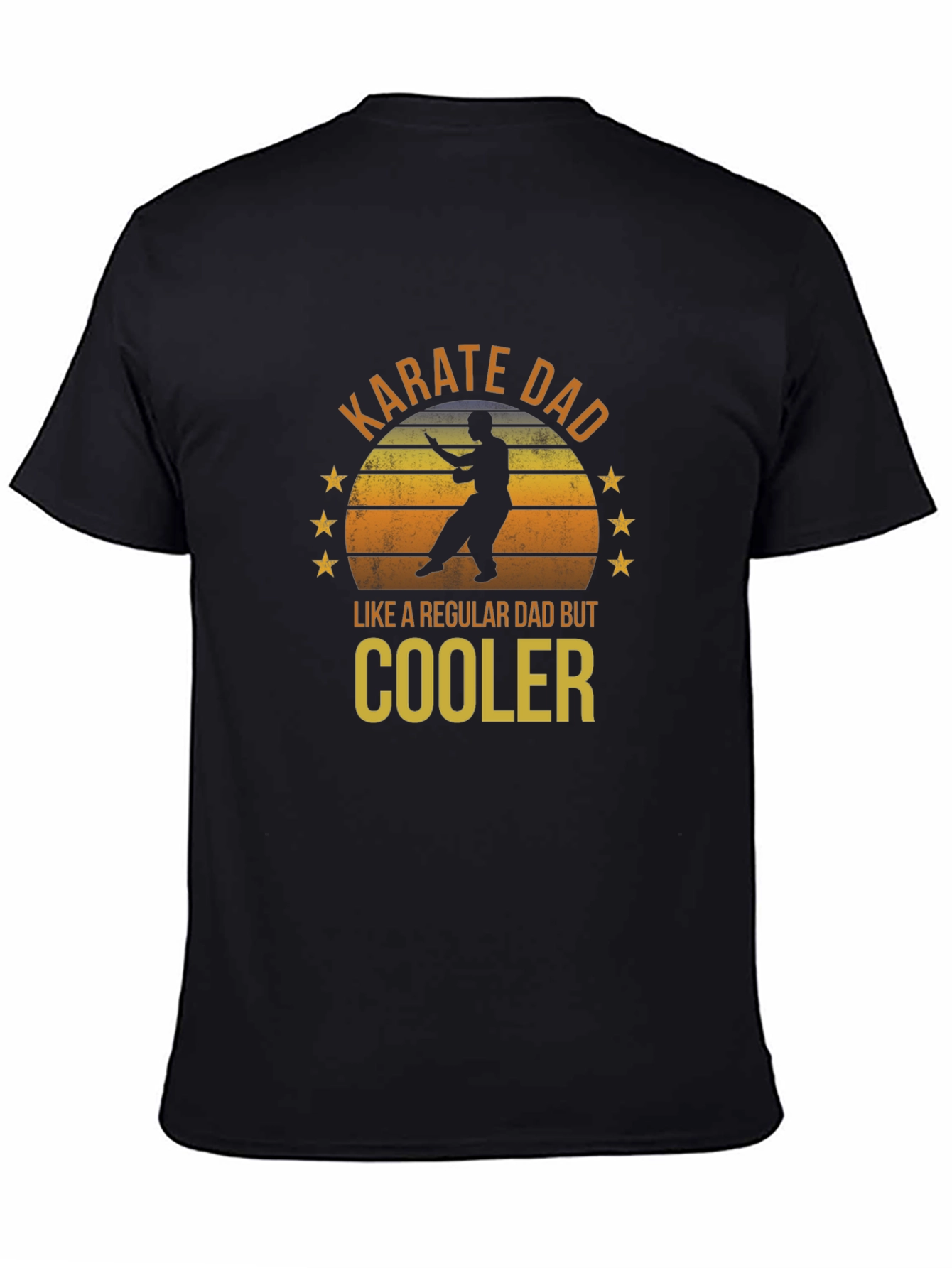 Black Karate Dad T-Shirt - Cool Father's Day Gift view 4