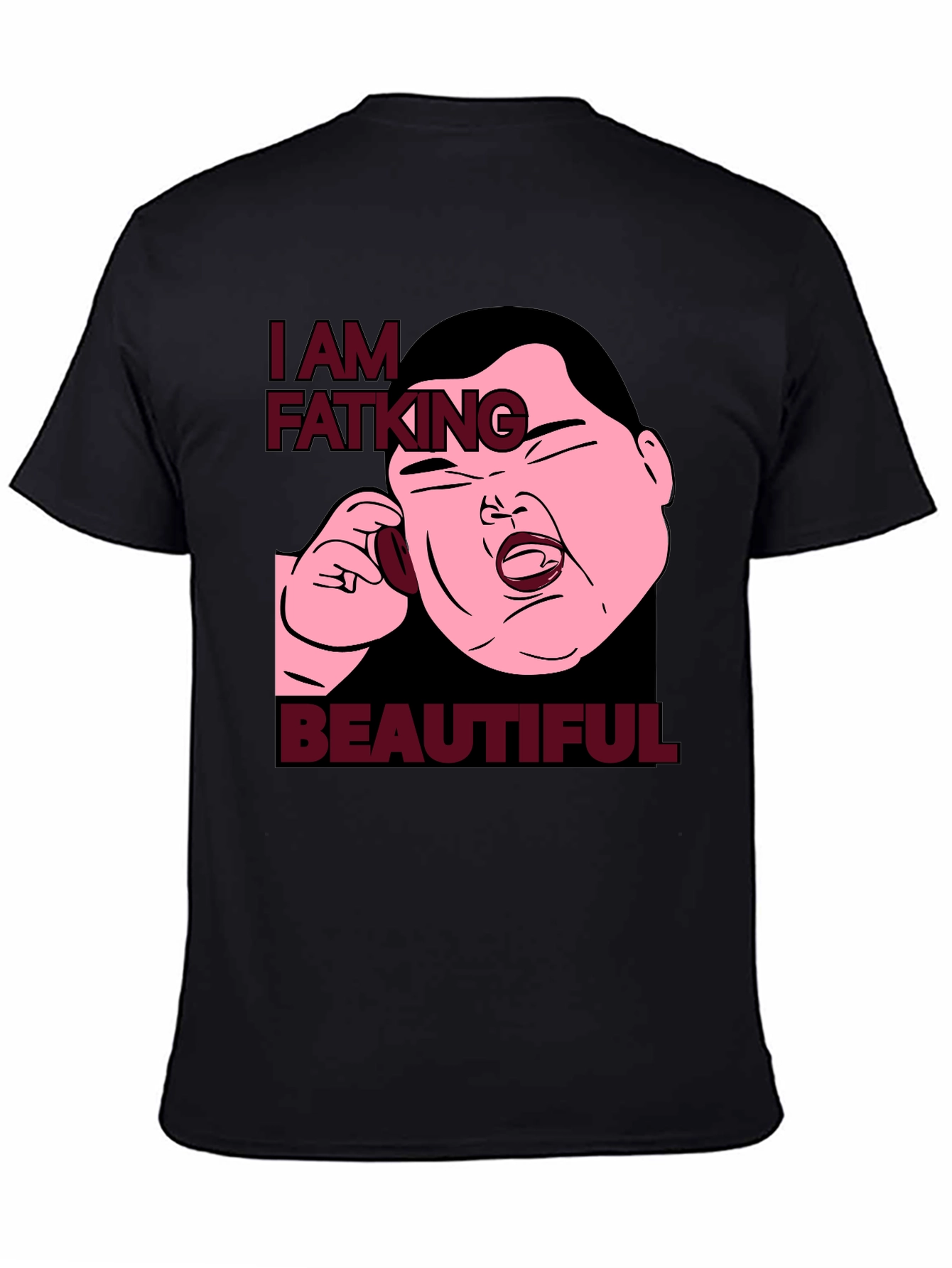 Black I Am Fatking Beautiful Graphic Tee view 4