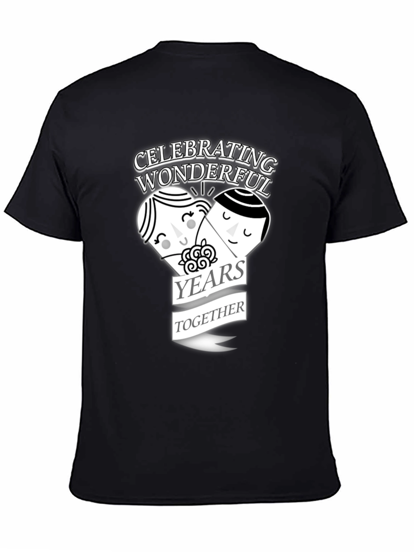 Black Celebrating Wonderful Years Together T-Shirt view 4