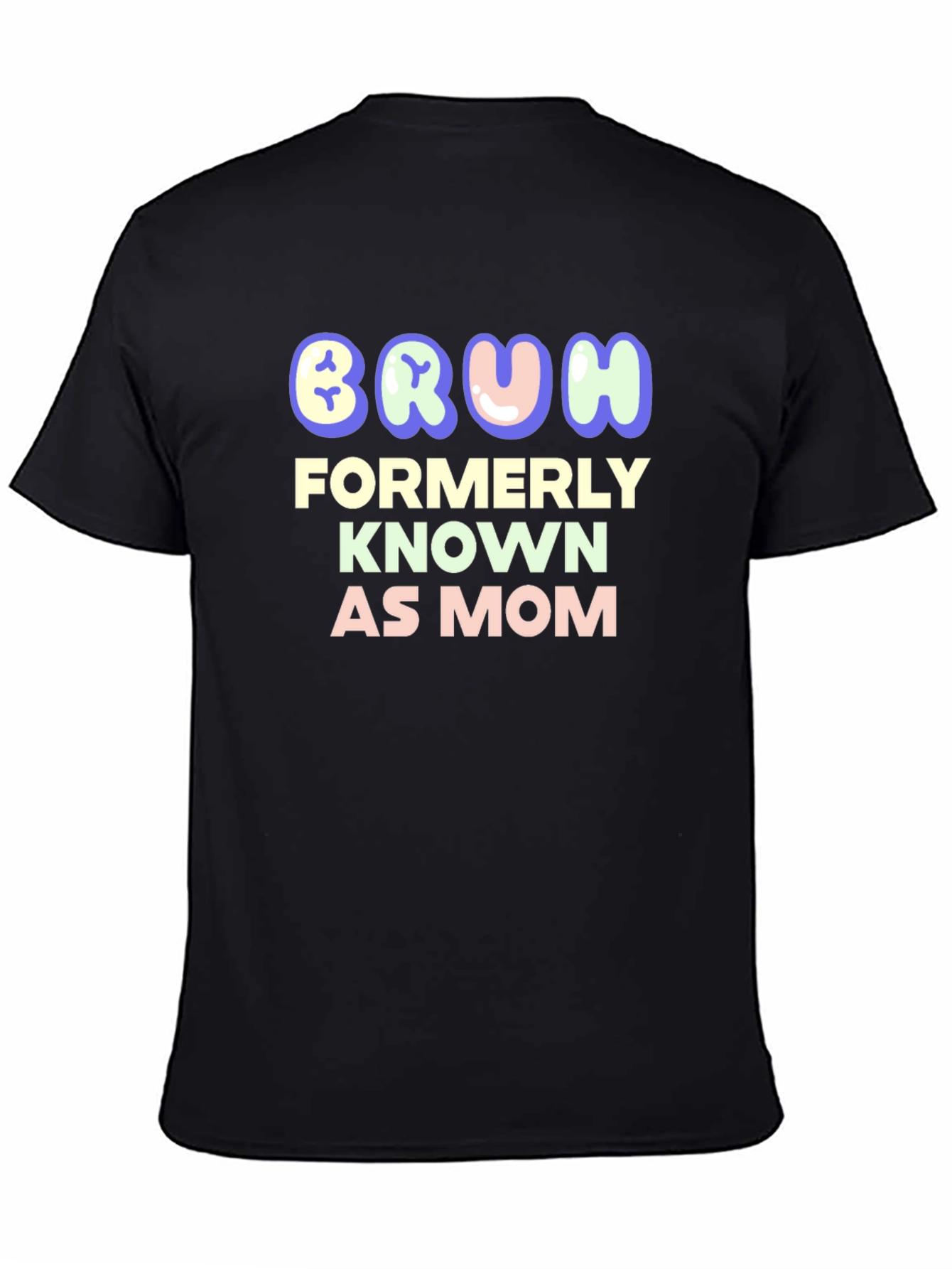 Black Bruh Formerly Known as Mom - Funny T-Shirt view 4