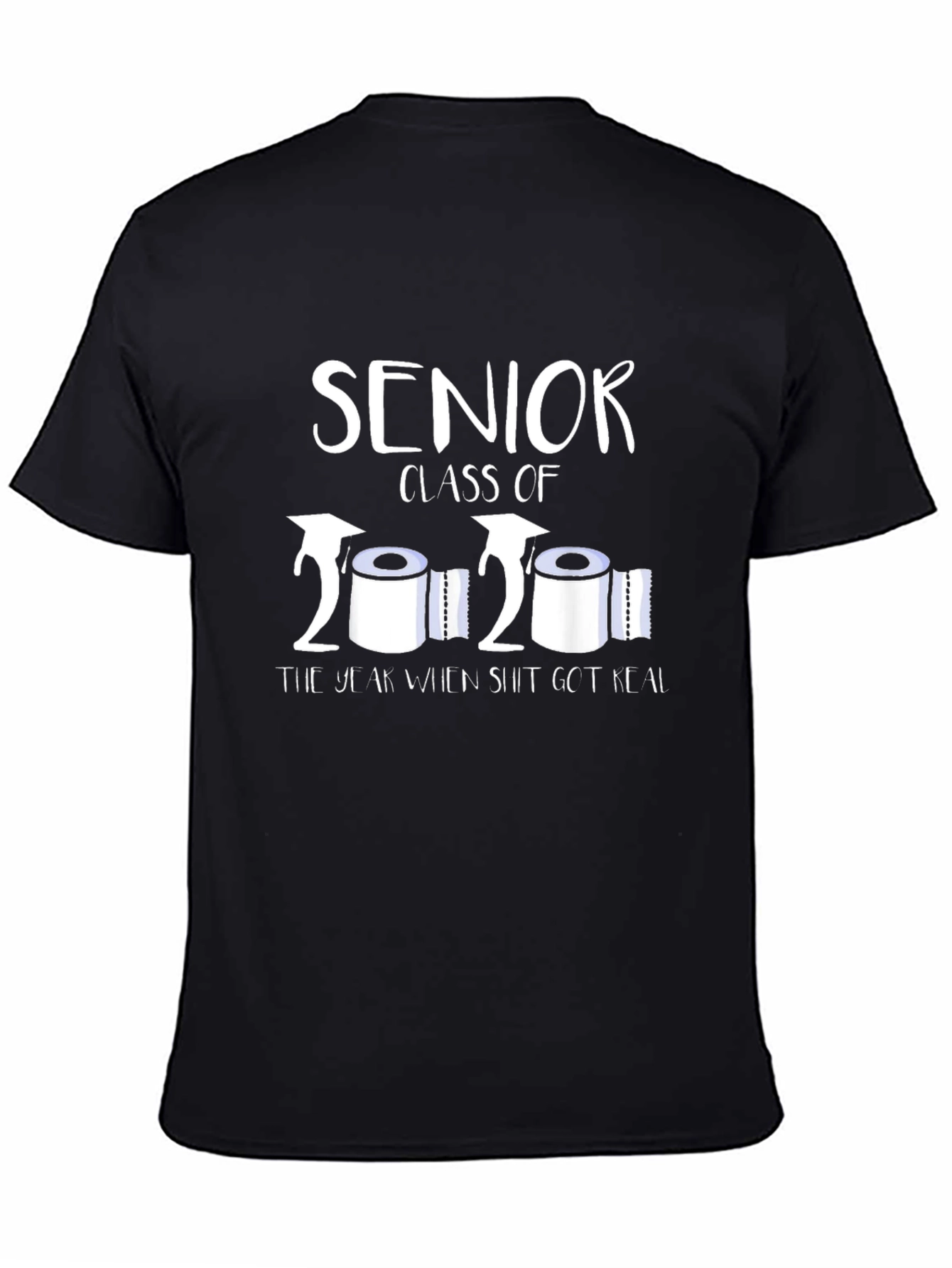 Black Senior Class of 2020 Toilet Paper Humor T-Shirt view 4