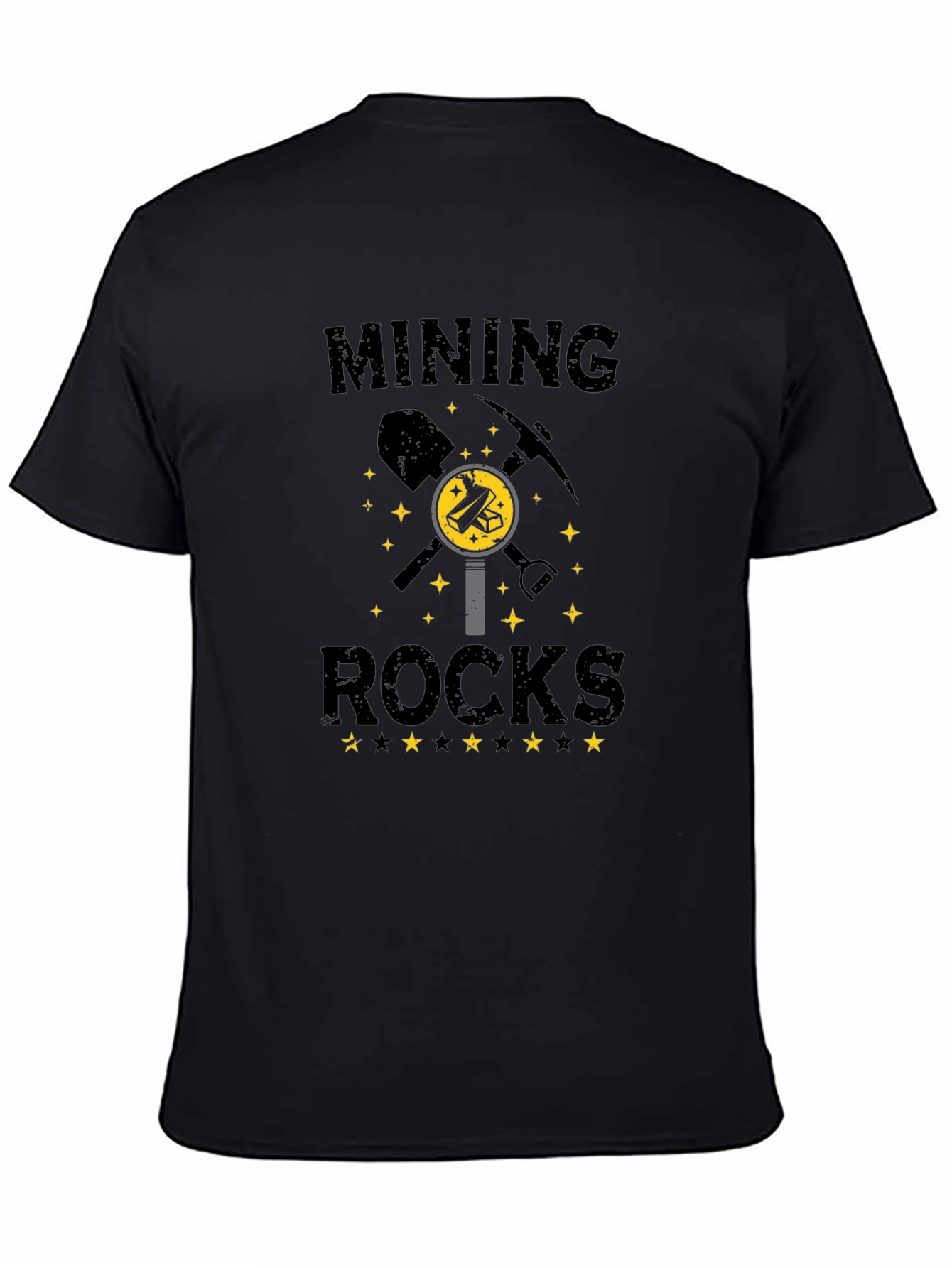 Black Mining Rocks T-Shirt: Miner Graphic Tee view 4