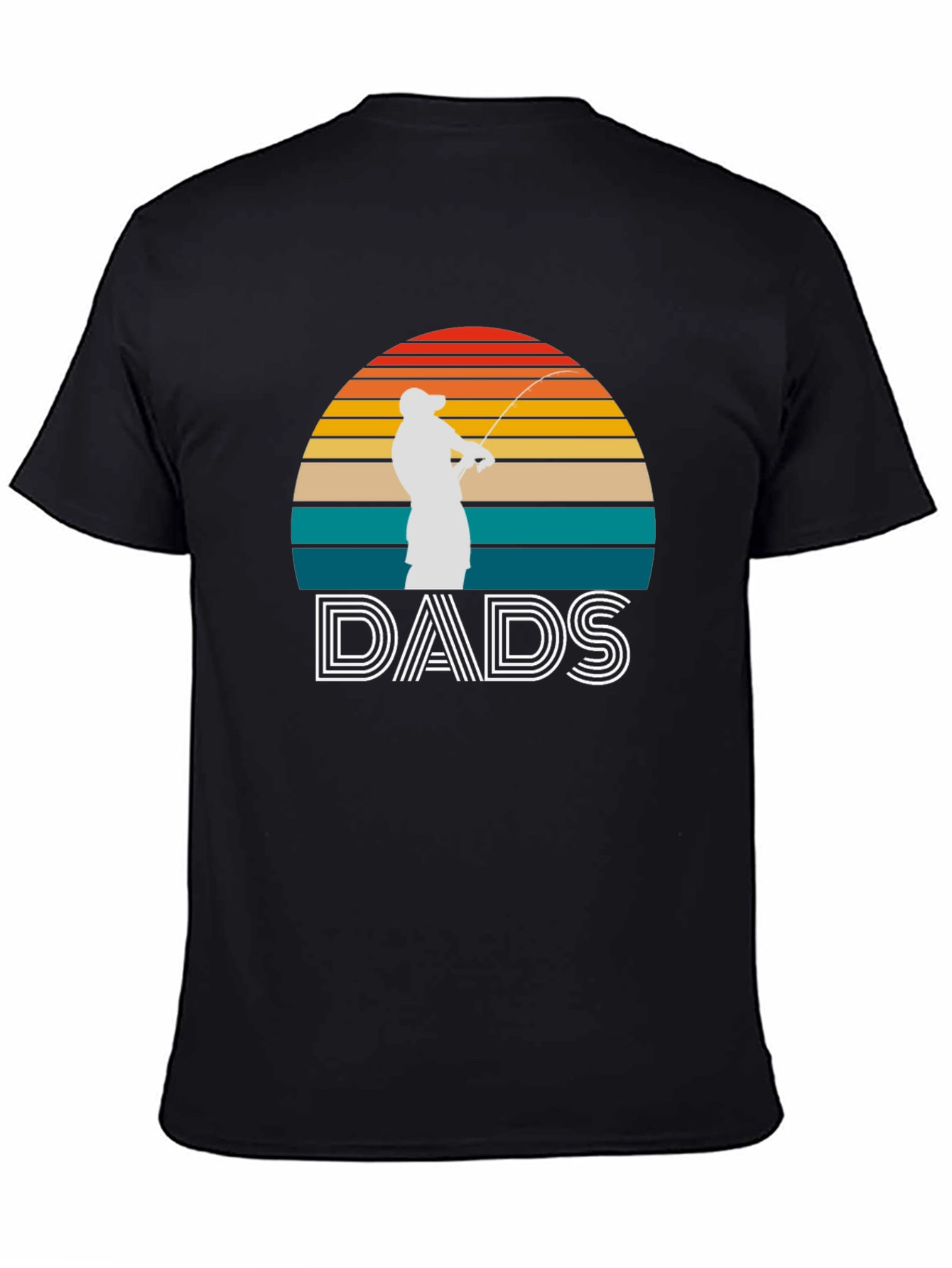 Black Dads Fishing Sunset Graphic Tee - Father's Day Gift view 4