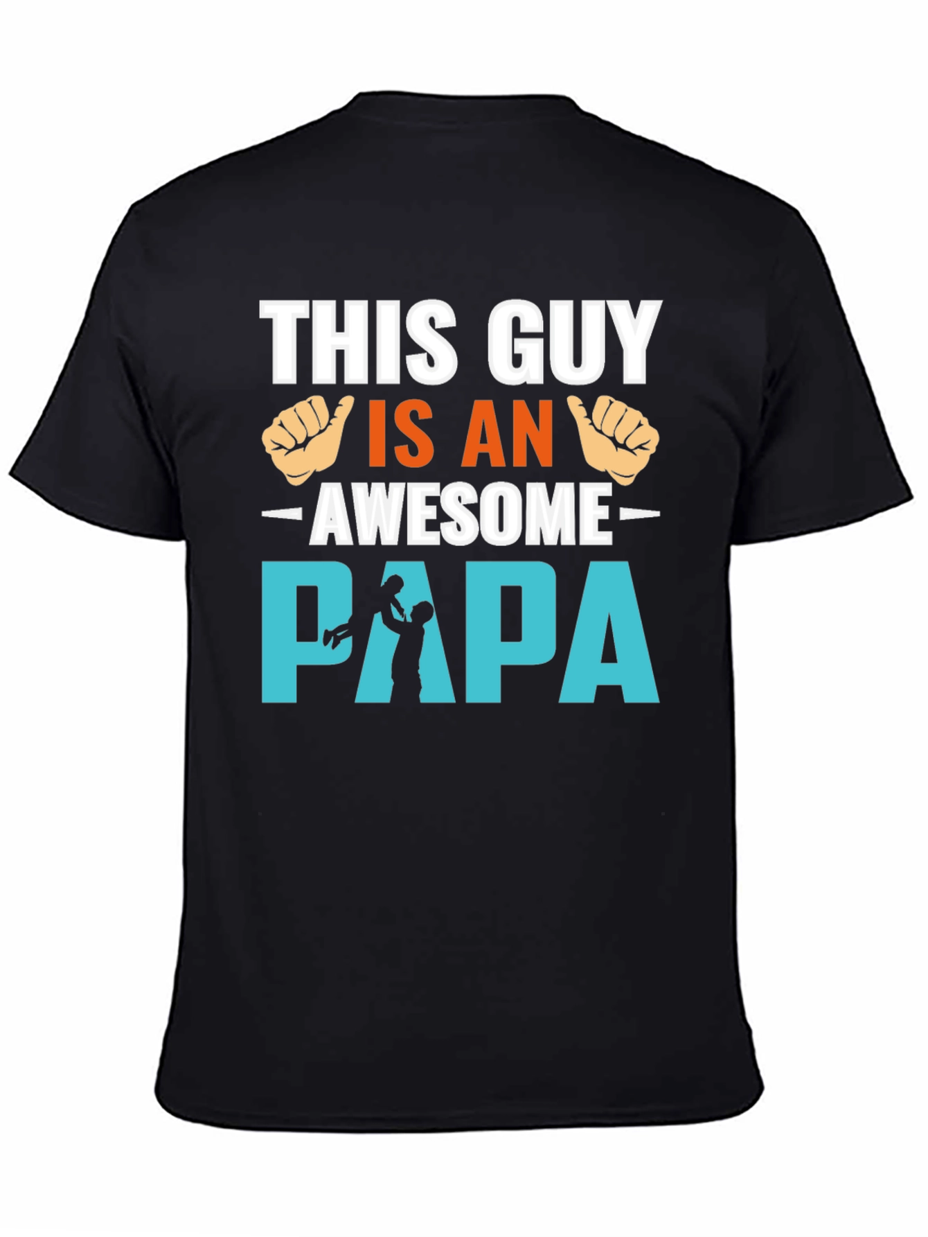 Black Awesome Papa T-Shirt view 4
