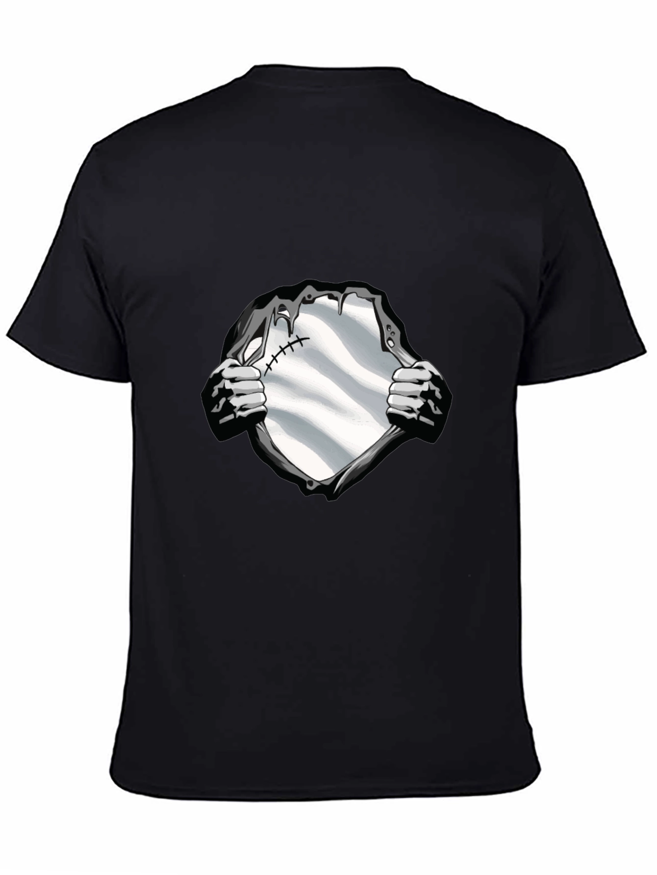 Black Superhero Reveal Graphic Tee - Black Cotton Blend view 4