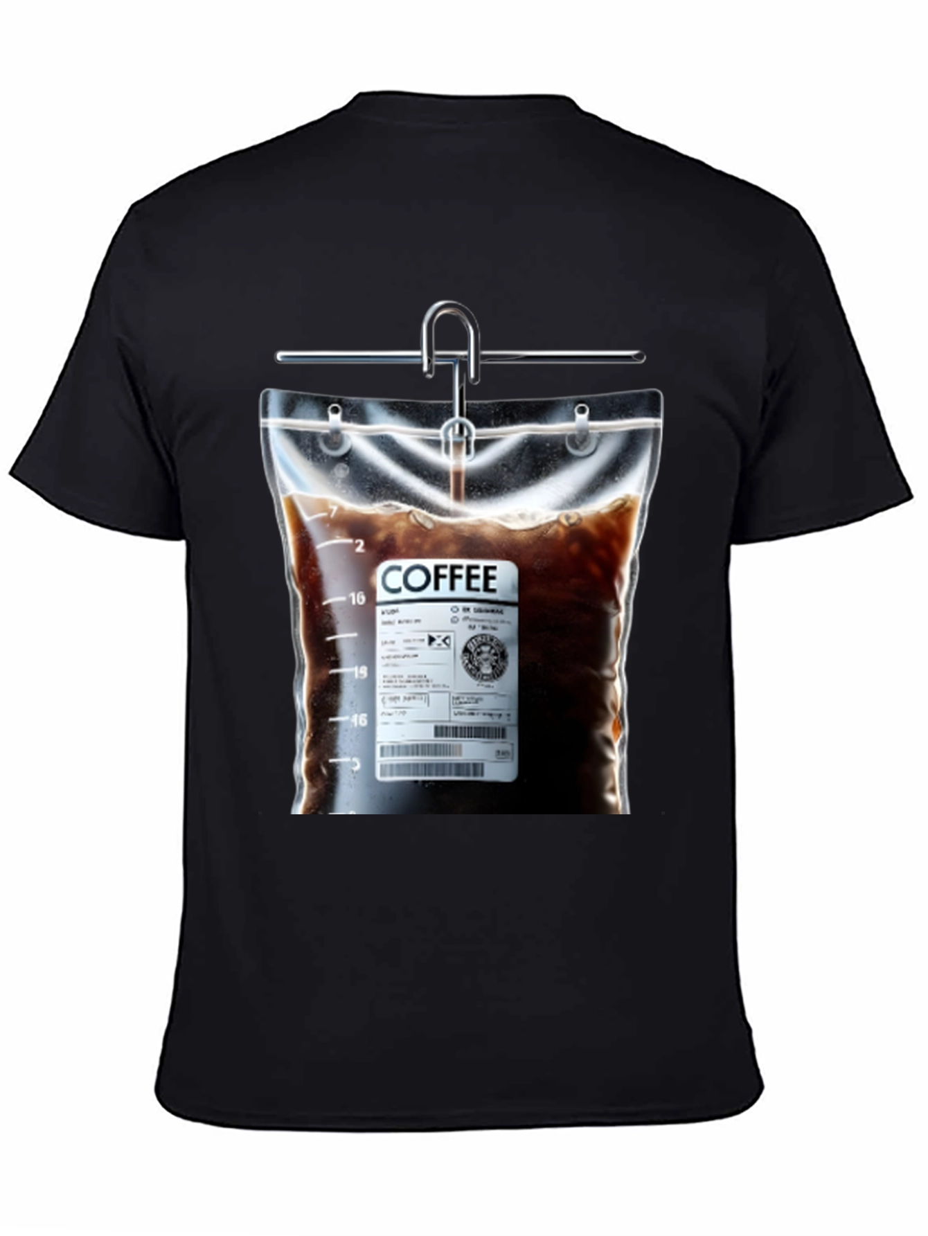 Black Coffee Drip T-Shirt - Novelty Graphic Tee view 4
