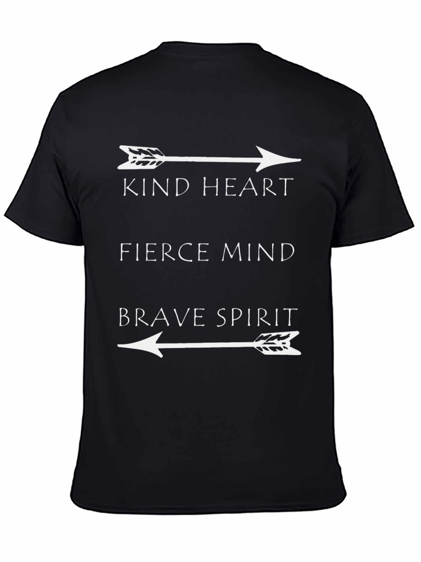 Black Kind Heart Fierce Mind Brave Spirit Arrow T-Shirt view 4