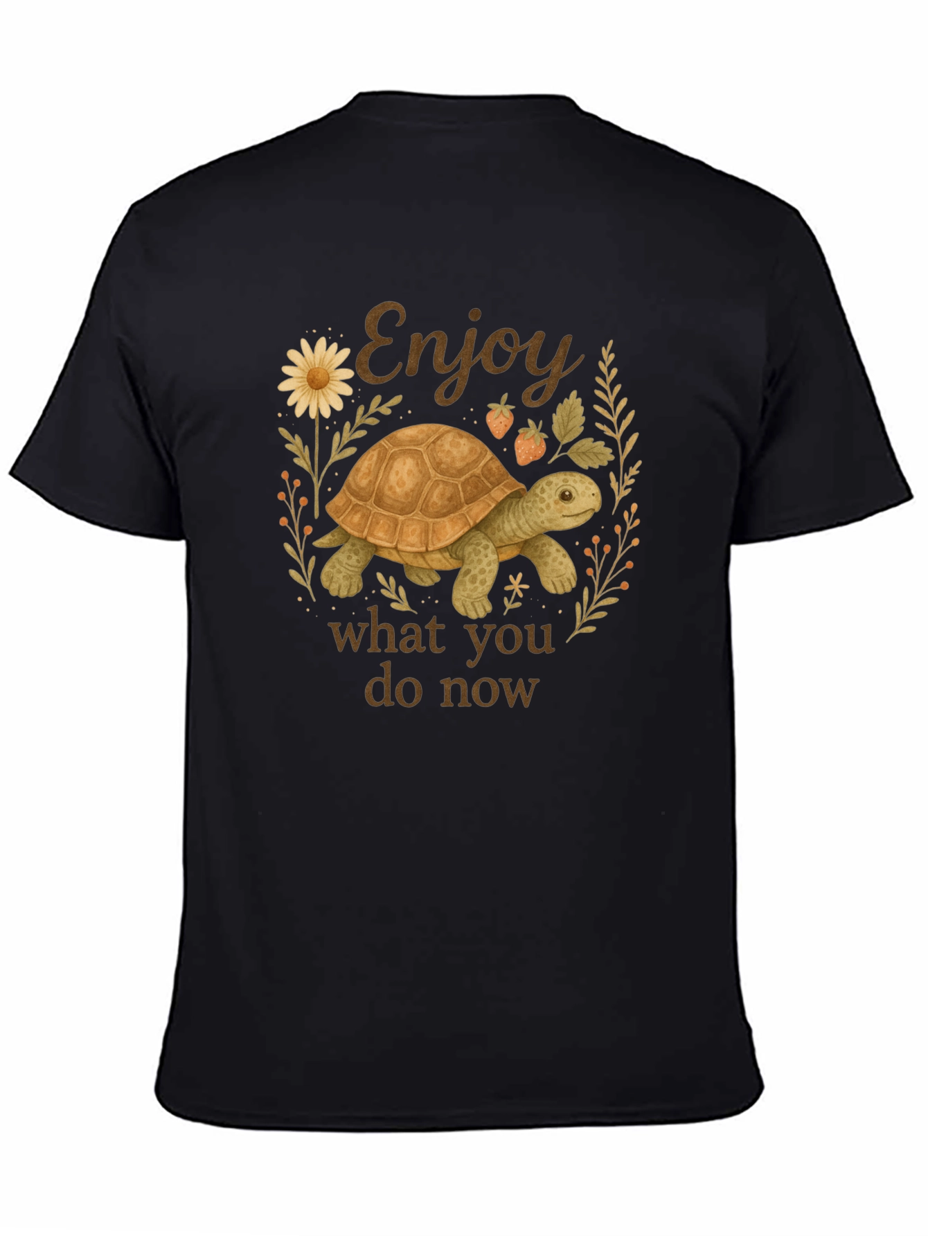 Black Enjoy What You Do Now Turtle T-Shirt view 4
