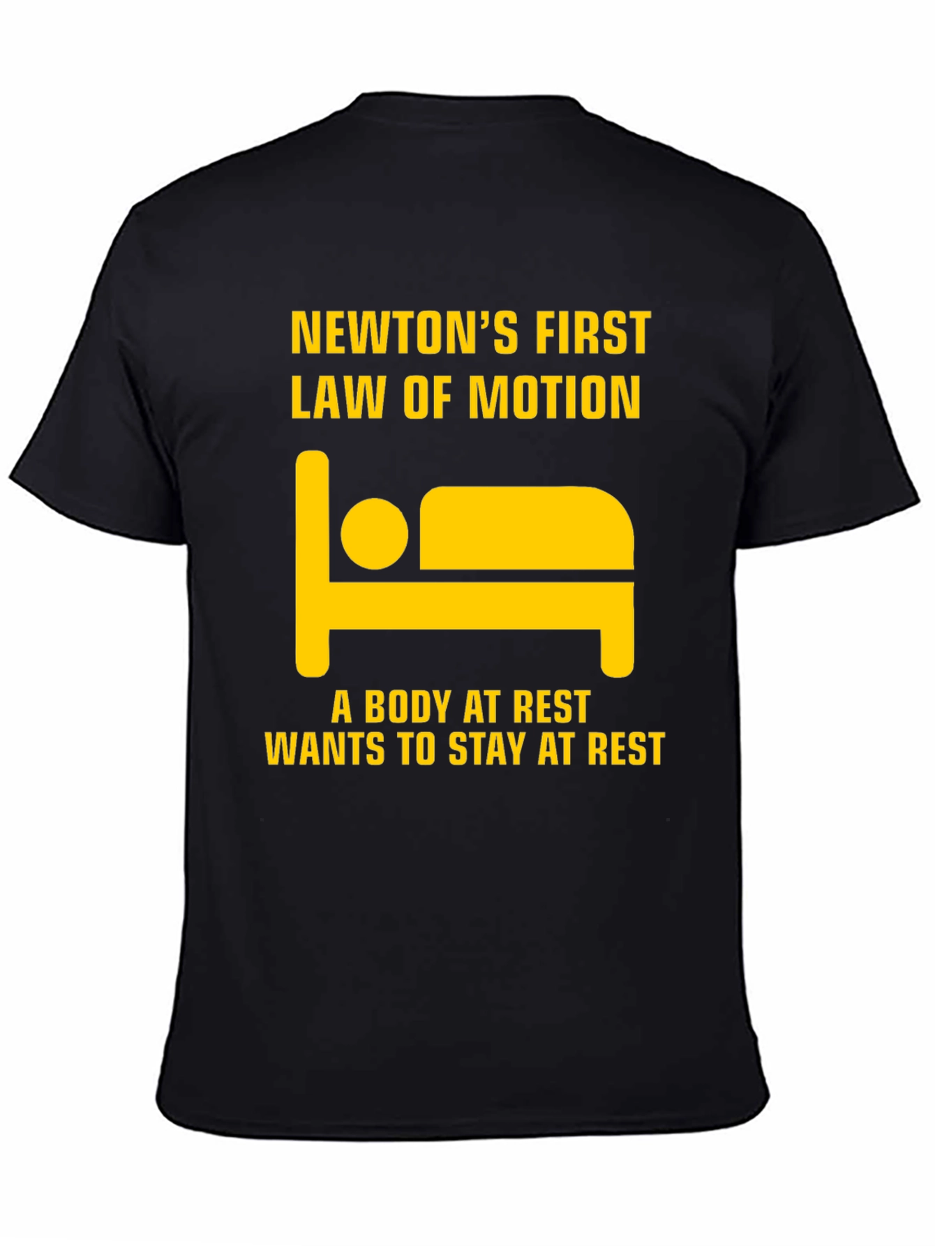 Black Newton's First Law T-Shirt - Body at Rest view 4