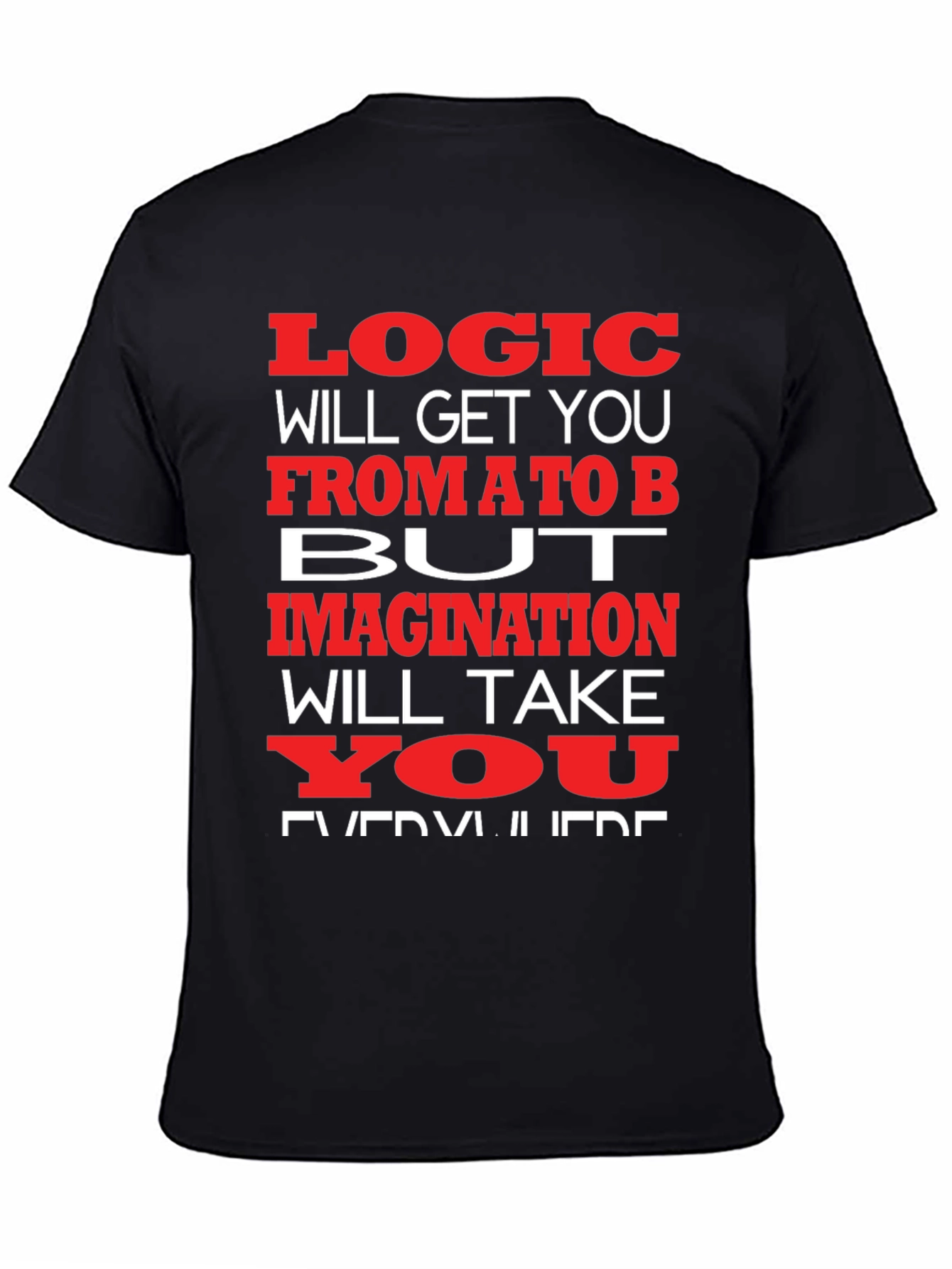 Black Logic vs. Imagination Graphic T-Shirt view 4