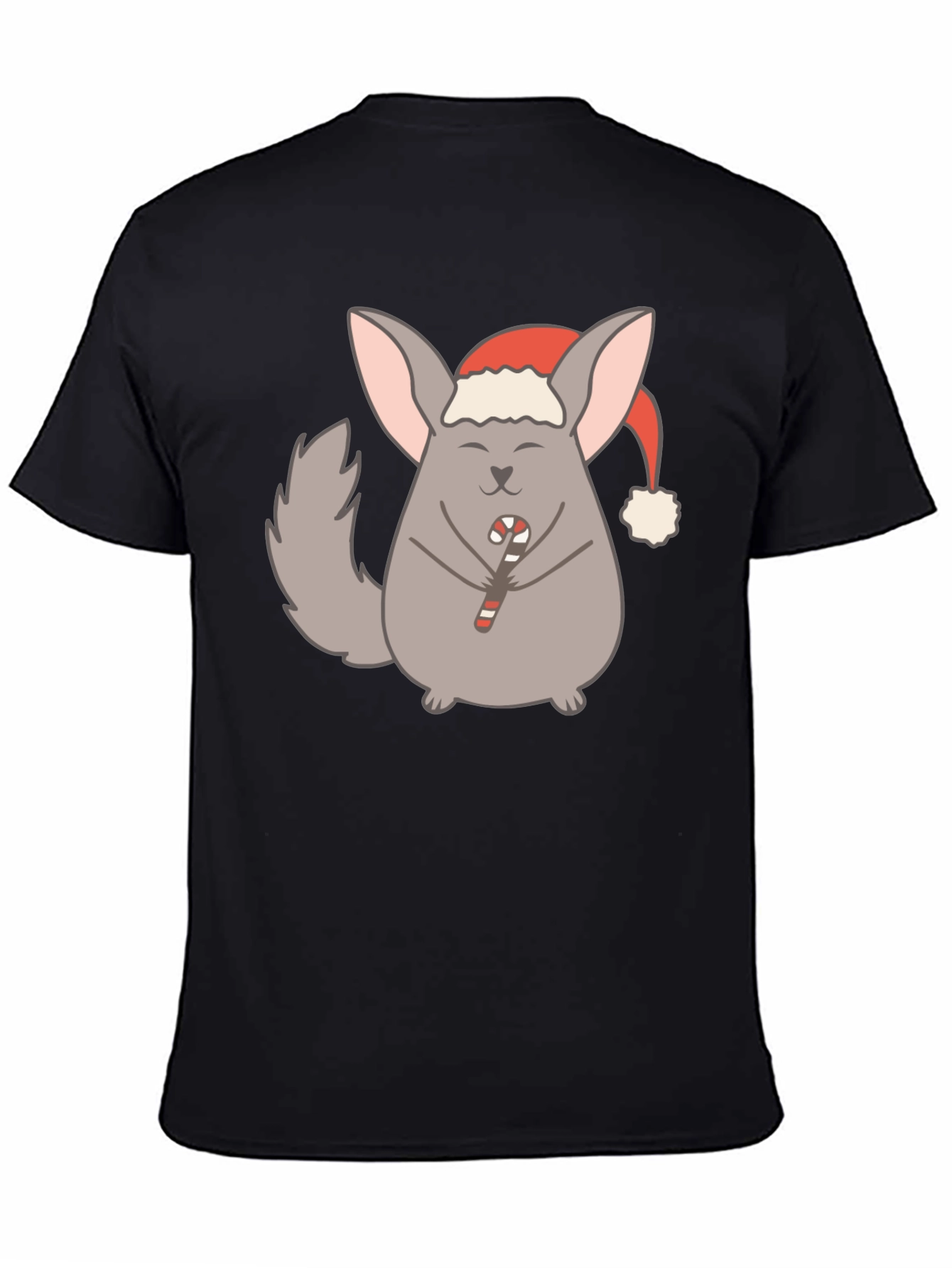 Black Festive Chinchilla Graphic Tee - Holiday Edition view 4