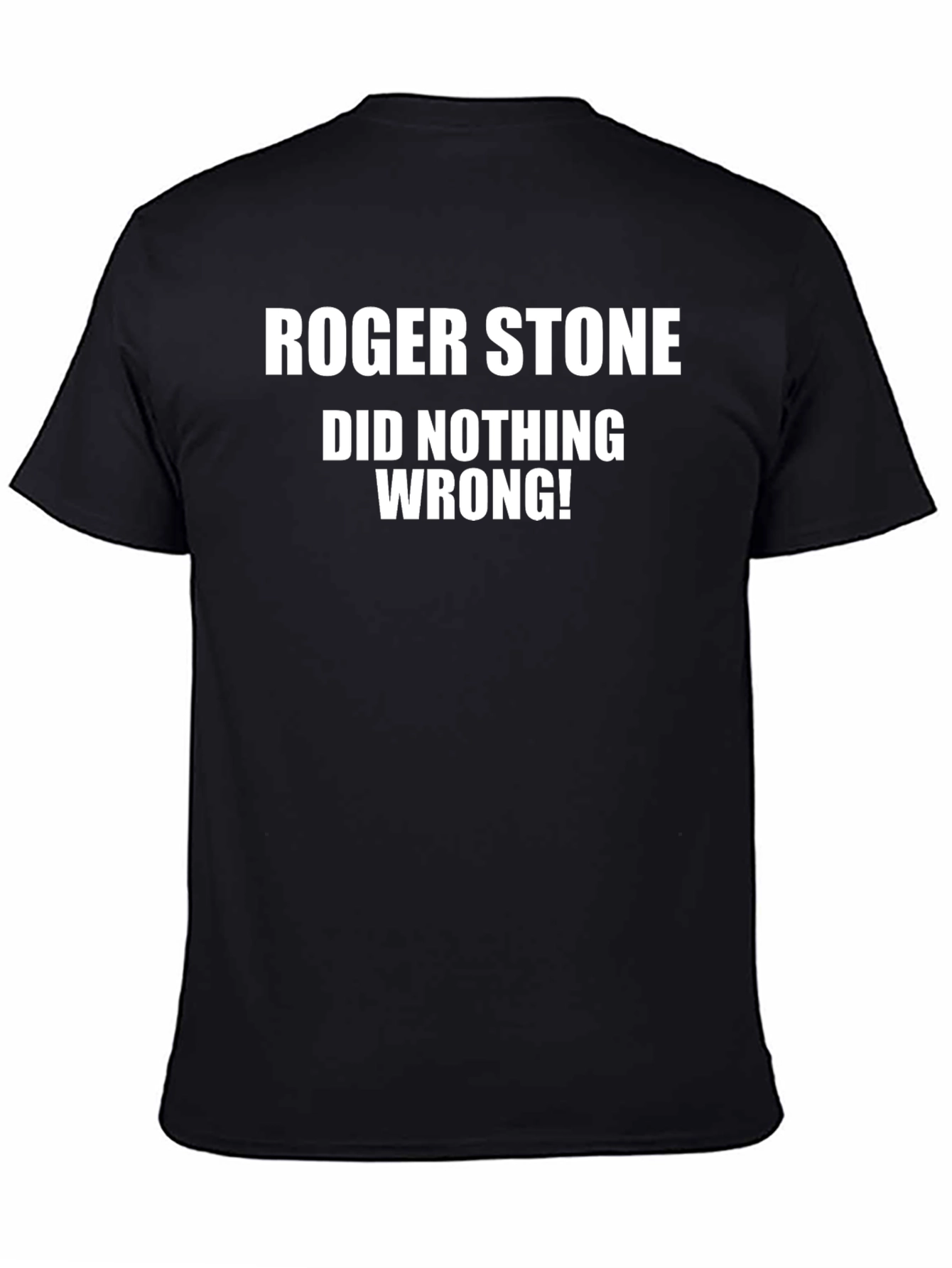 Black Roger Stone Did Nothing Wrong Black T-Shirt view 4