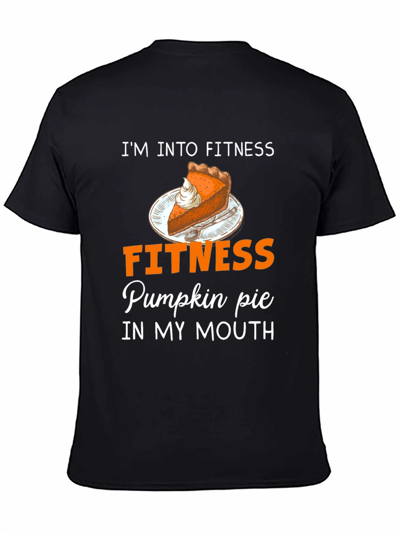 Black Funny Fitness Pumpkin Pie T-Shirt view 4