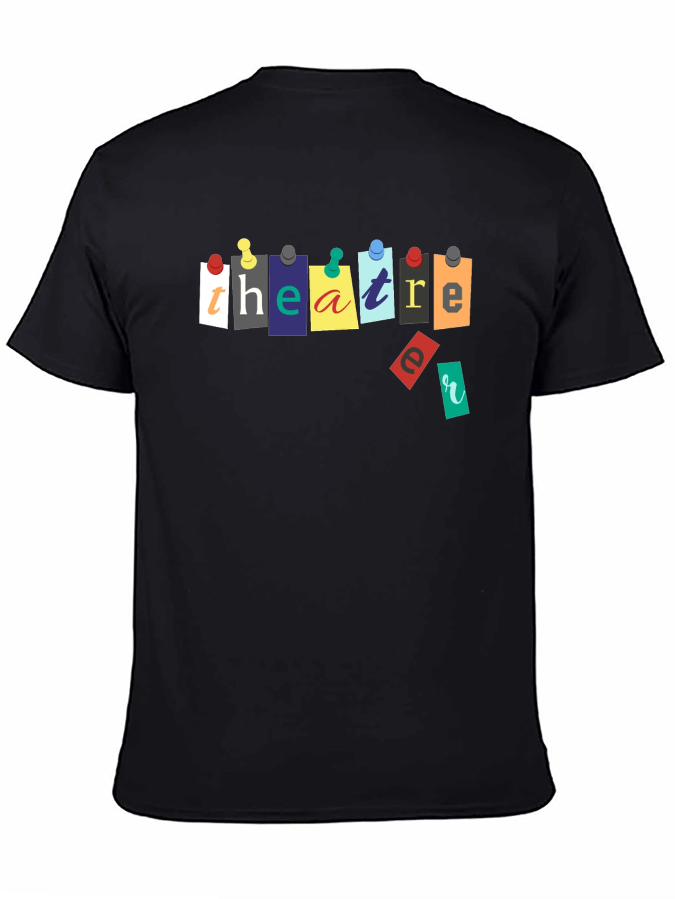 Black Theatre Push Pin T-Shirt view 4