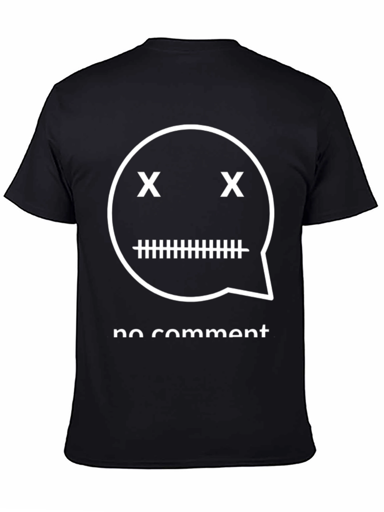 Black No Comment Graphic T-Shirt view 4