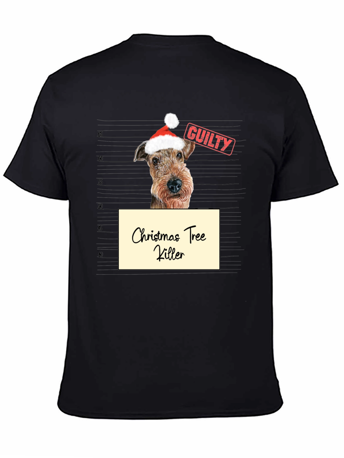 Christmas Tree Killer Dog Mugshot Graphic Tee - 4