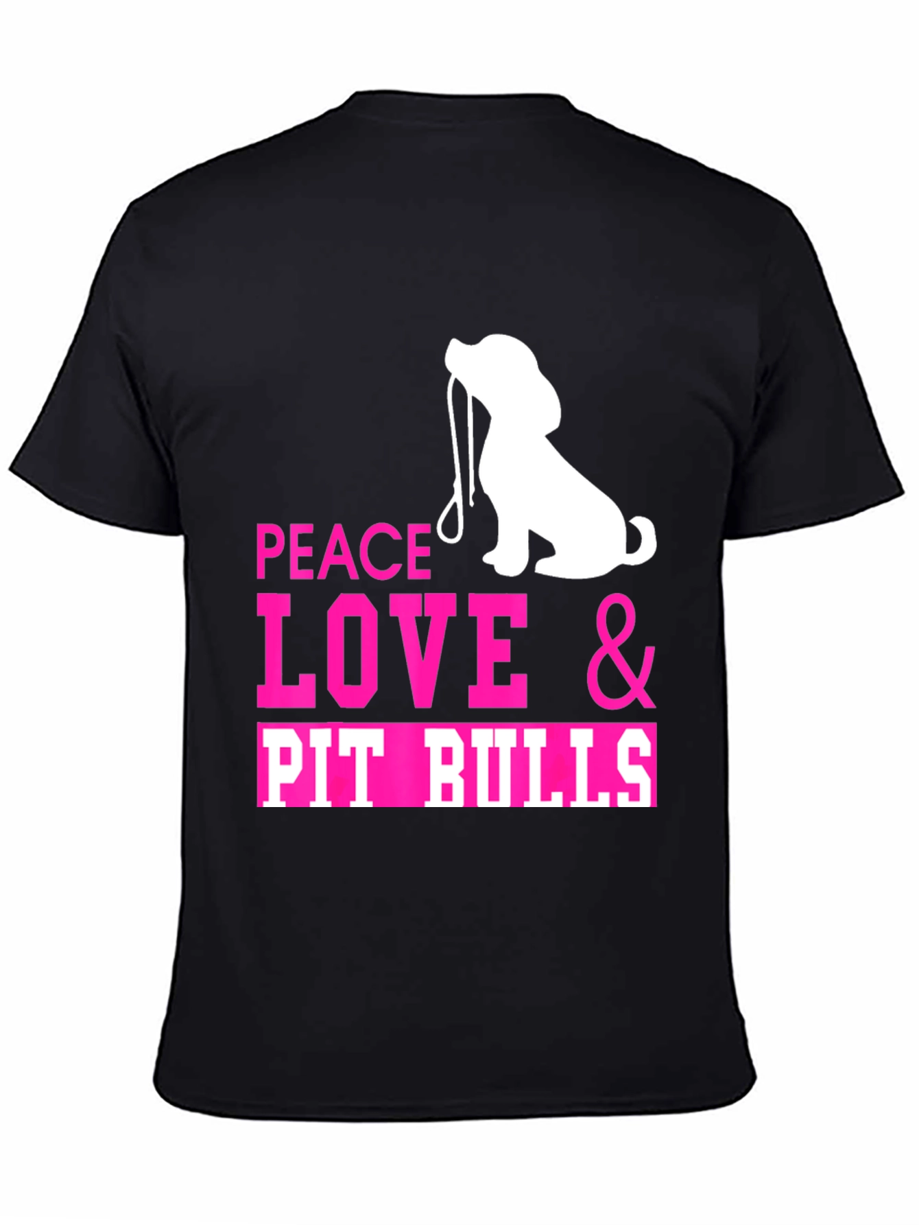 Black Peace Love & Pit Bulls T-Shirt view 4