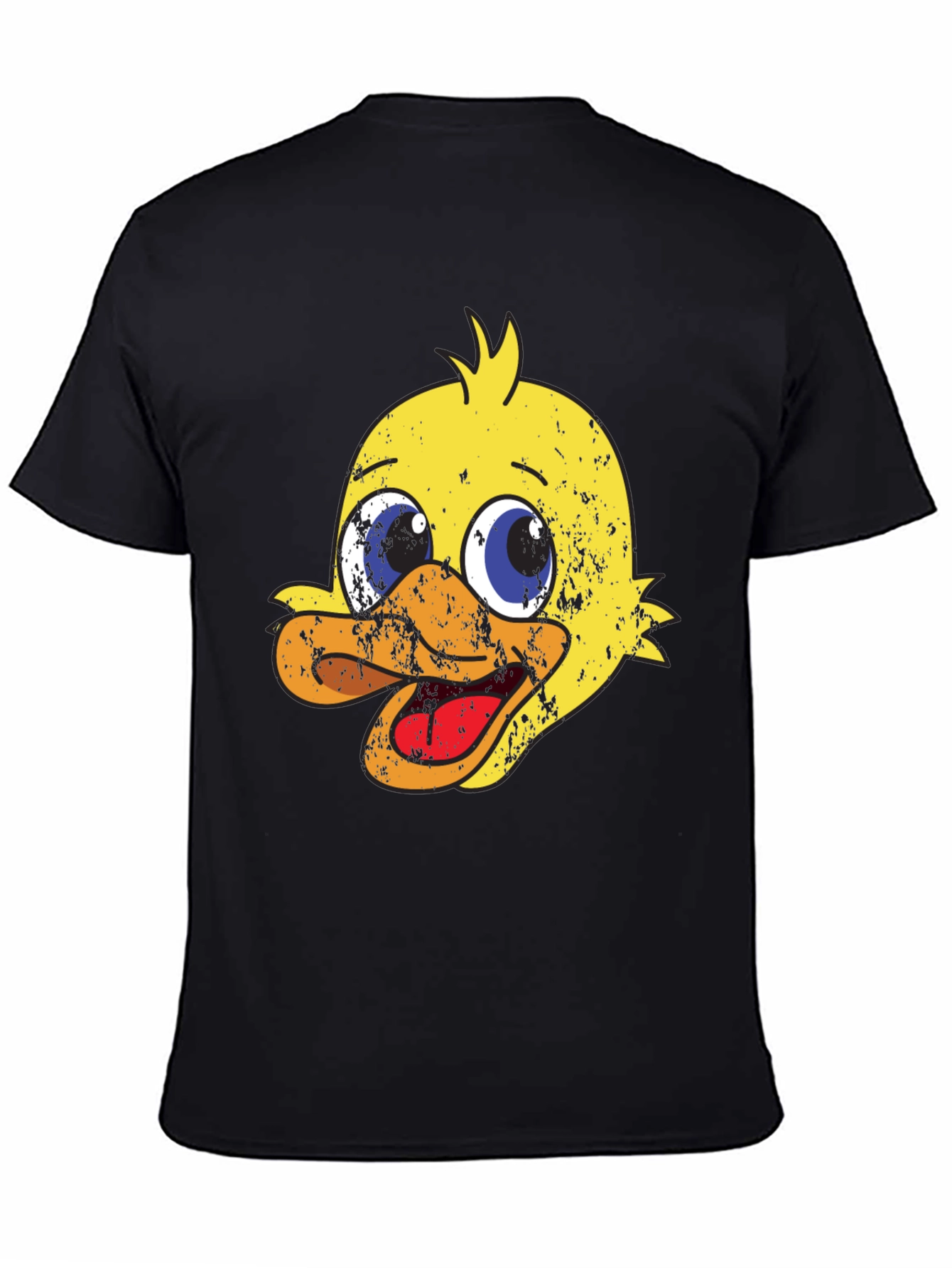 Black Duck Cartoon Graphic Print Black T-Shirt view 4