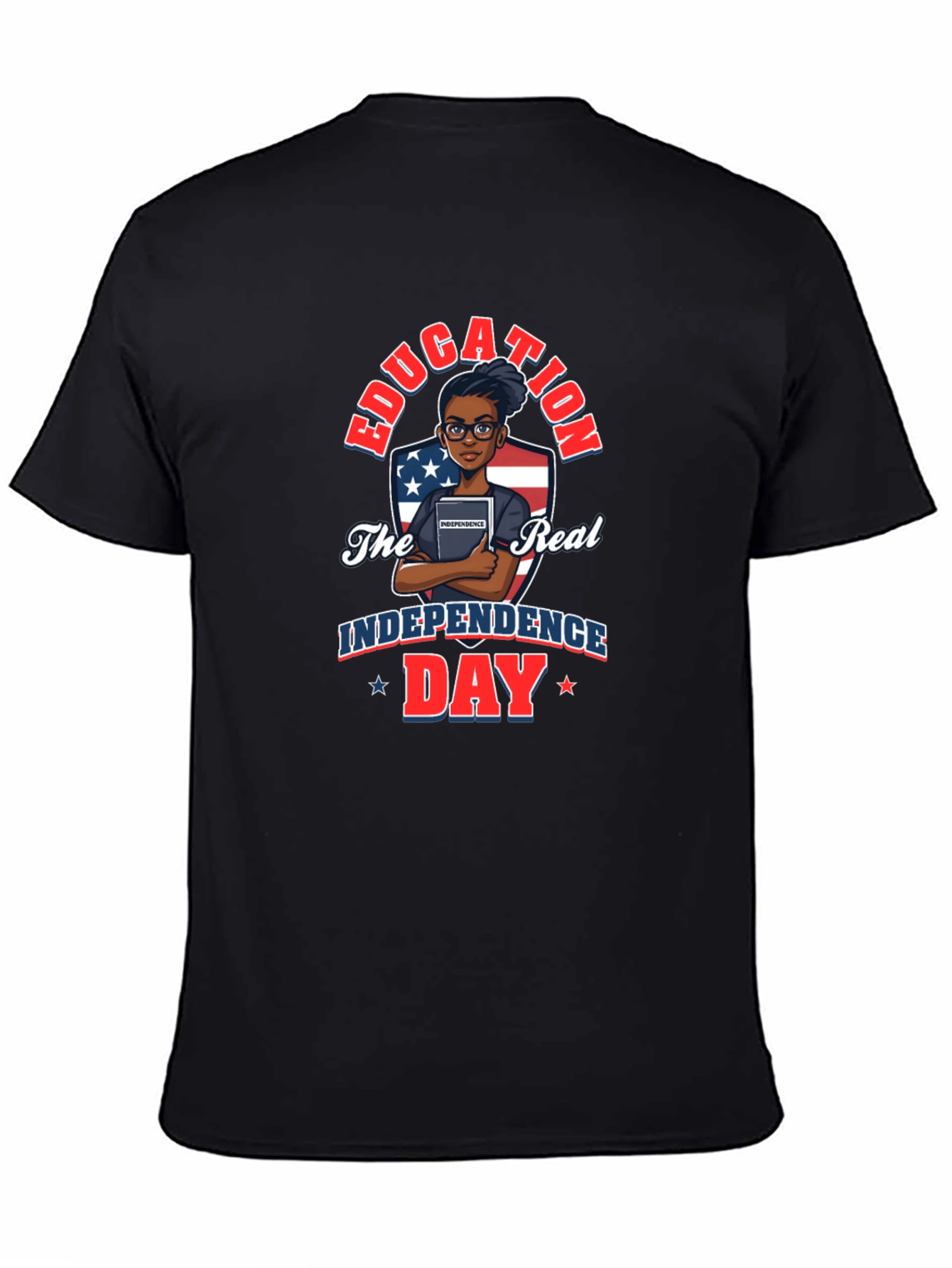 Black Education Independence Day Graphic Tee view 4