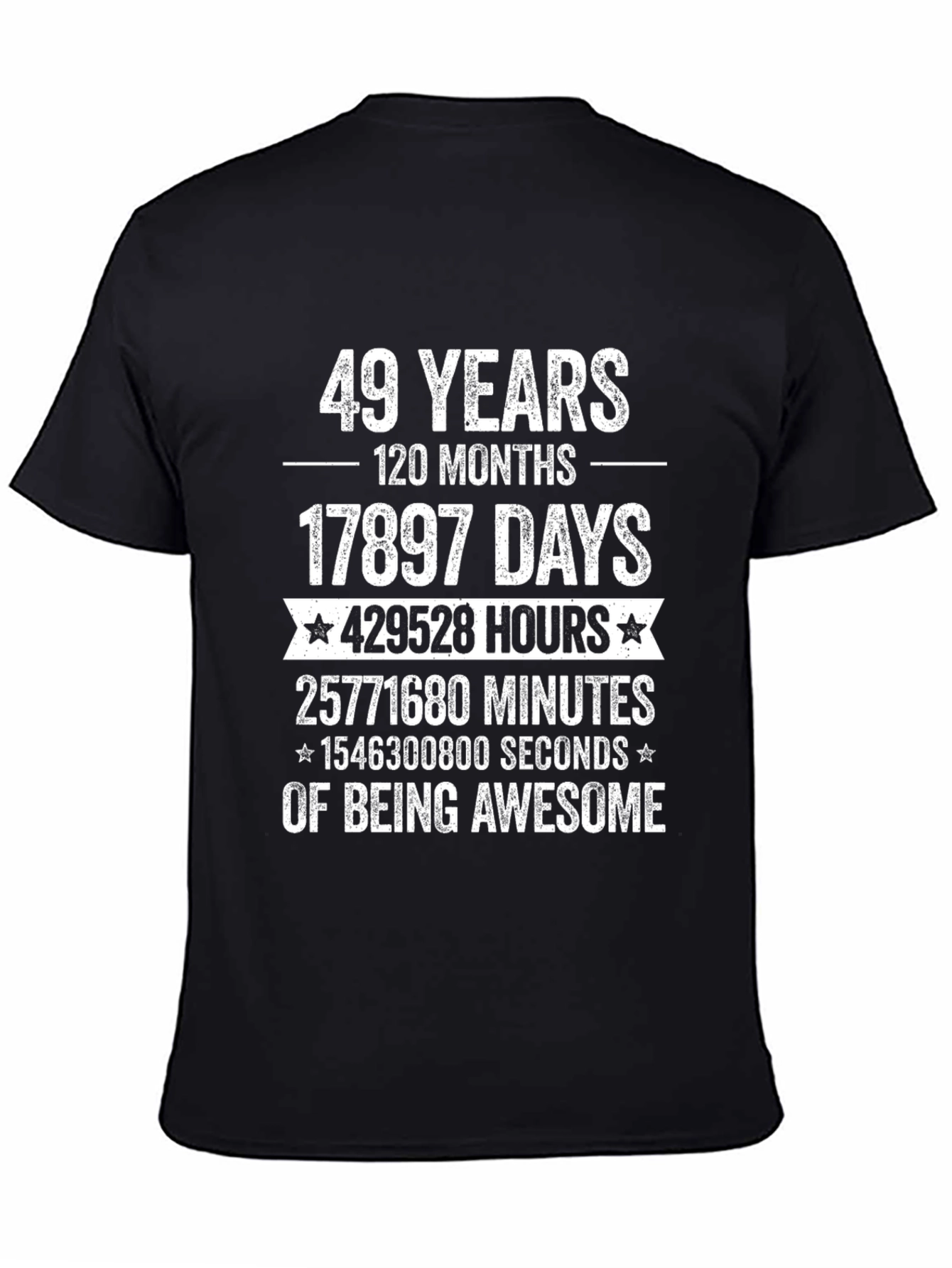 Black 49 Years of Awesome T-Shirt view 4