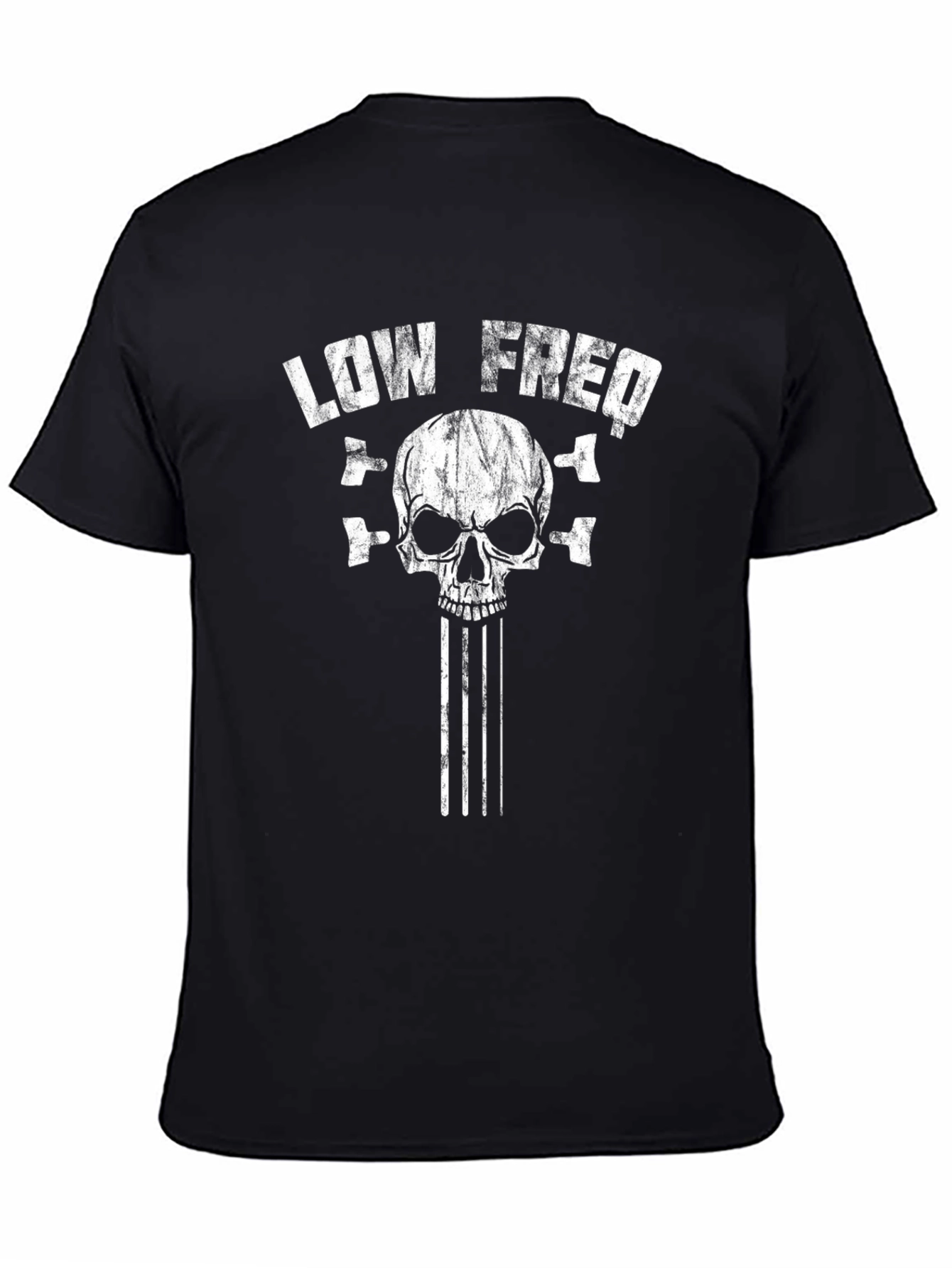 Black Low Freq Skull Graphic Print Black T-Shirt view 4