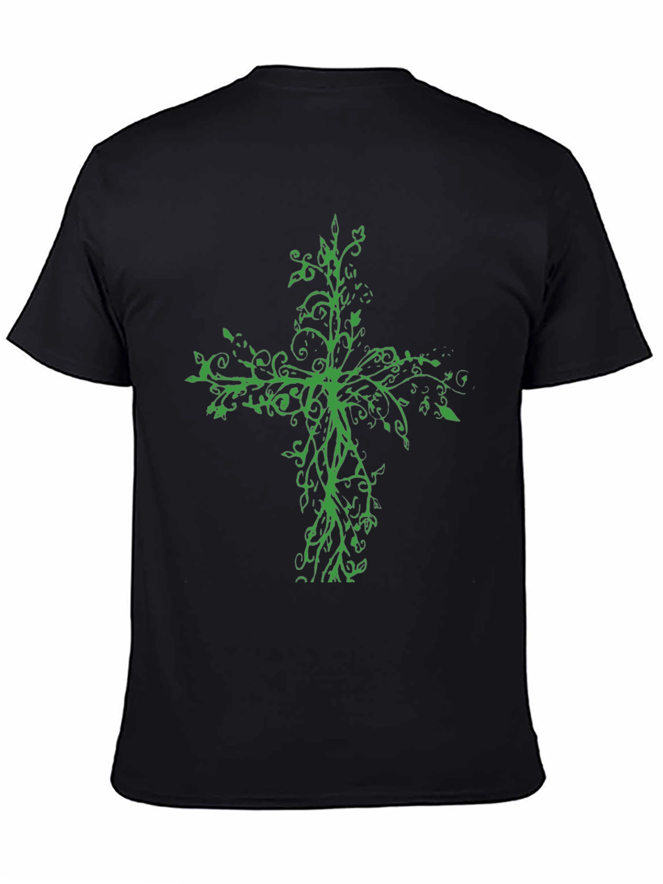 Green Floral Cross T-Shirt - 4