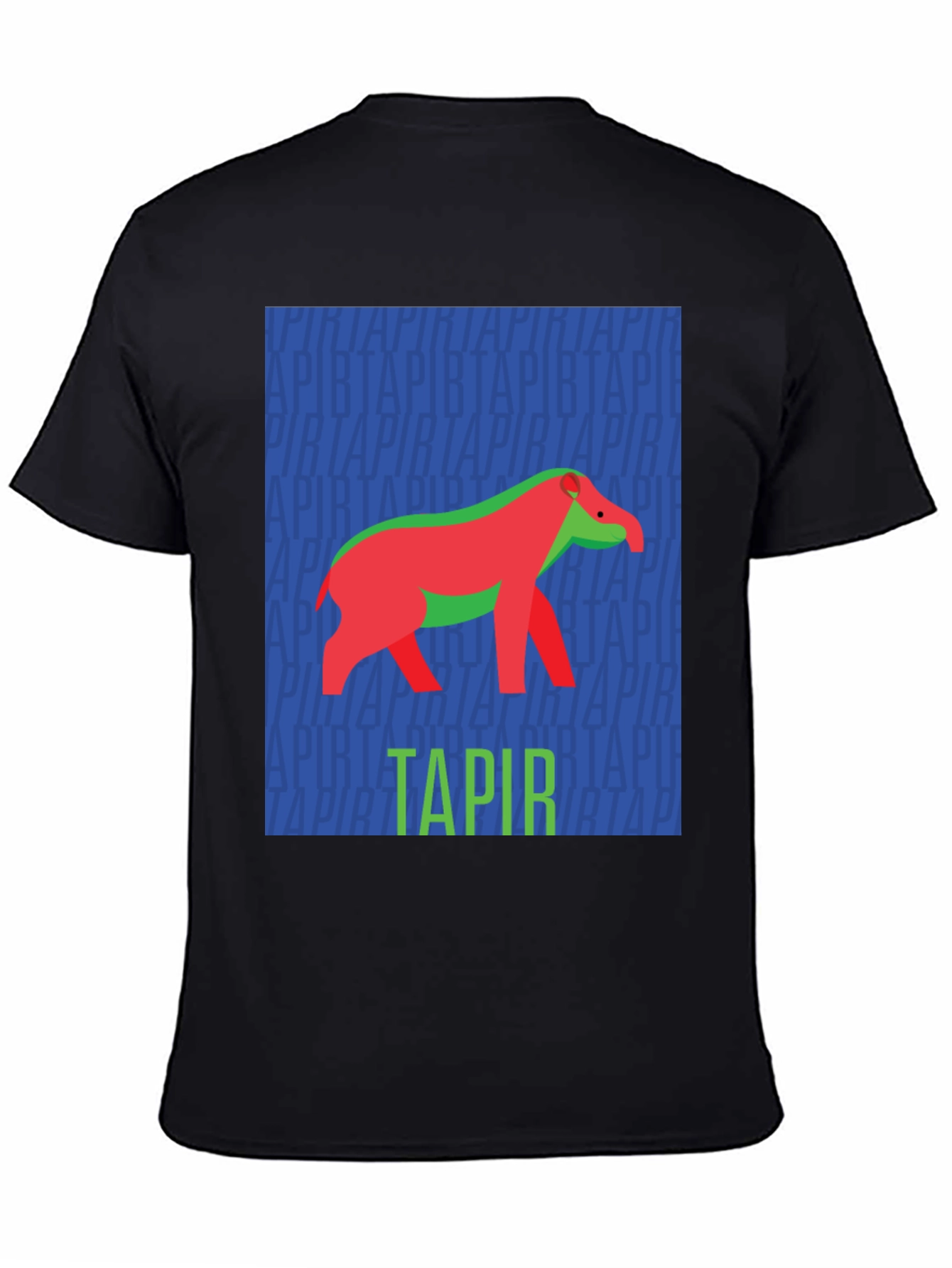 Black Retro Tapir Graphic Tee - Novelty Animal Lover T-Shirt view 4