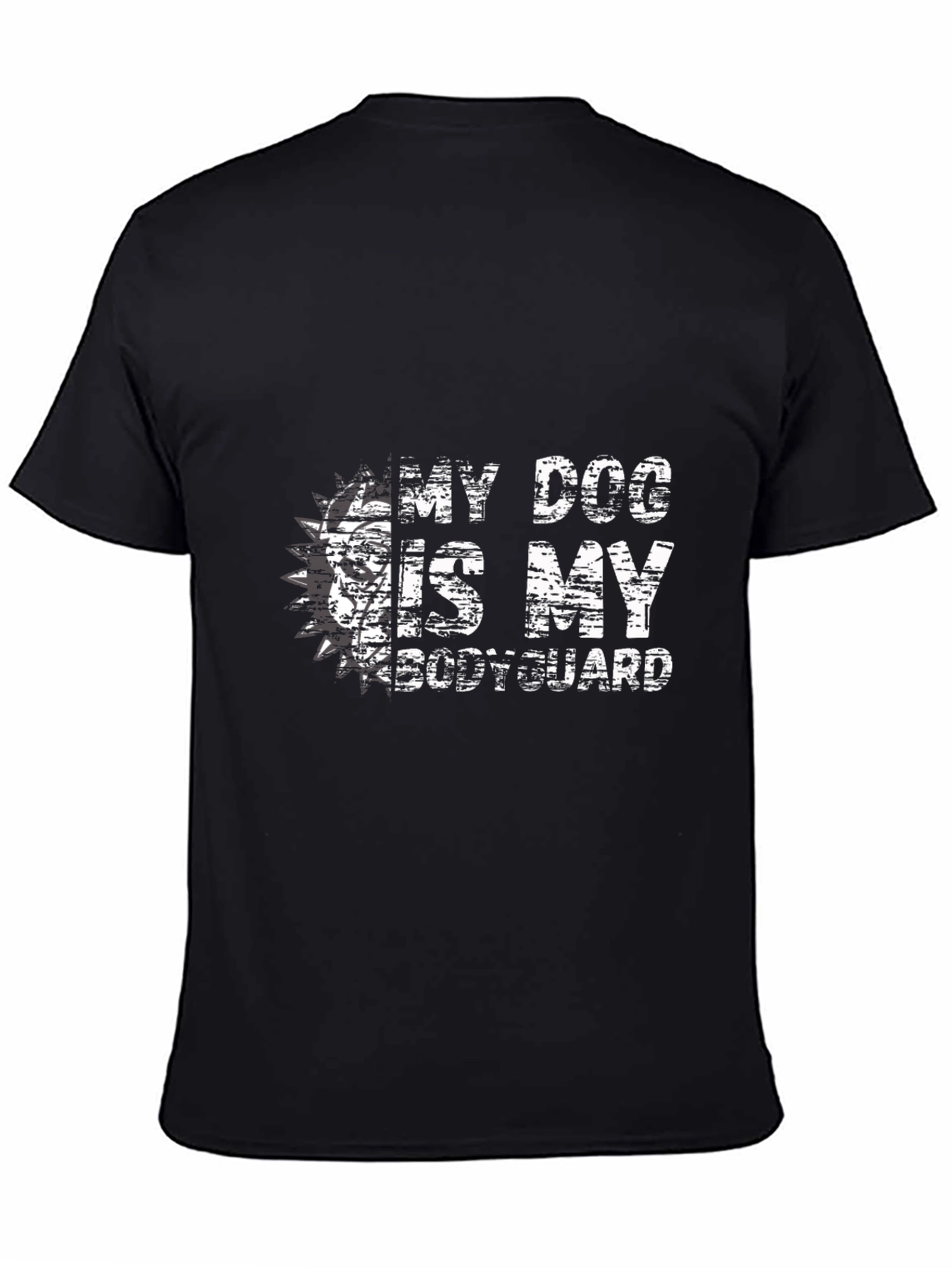 Black My Dog is My Bodyguard Black T-Shirt view 4