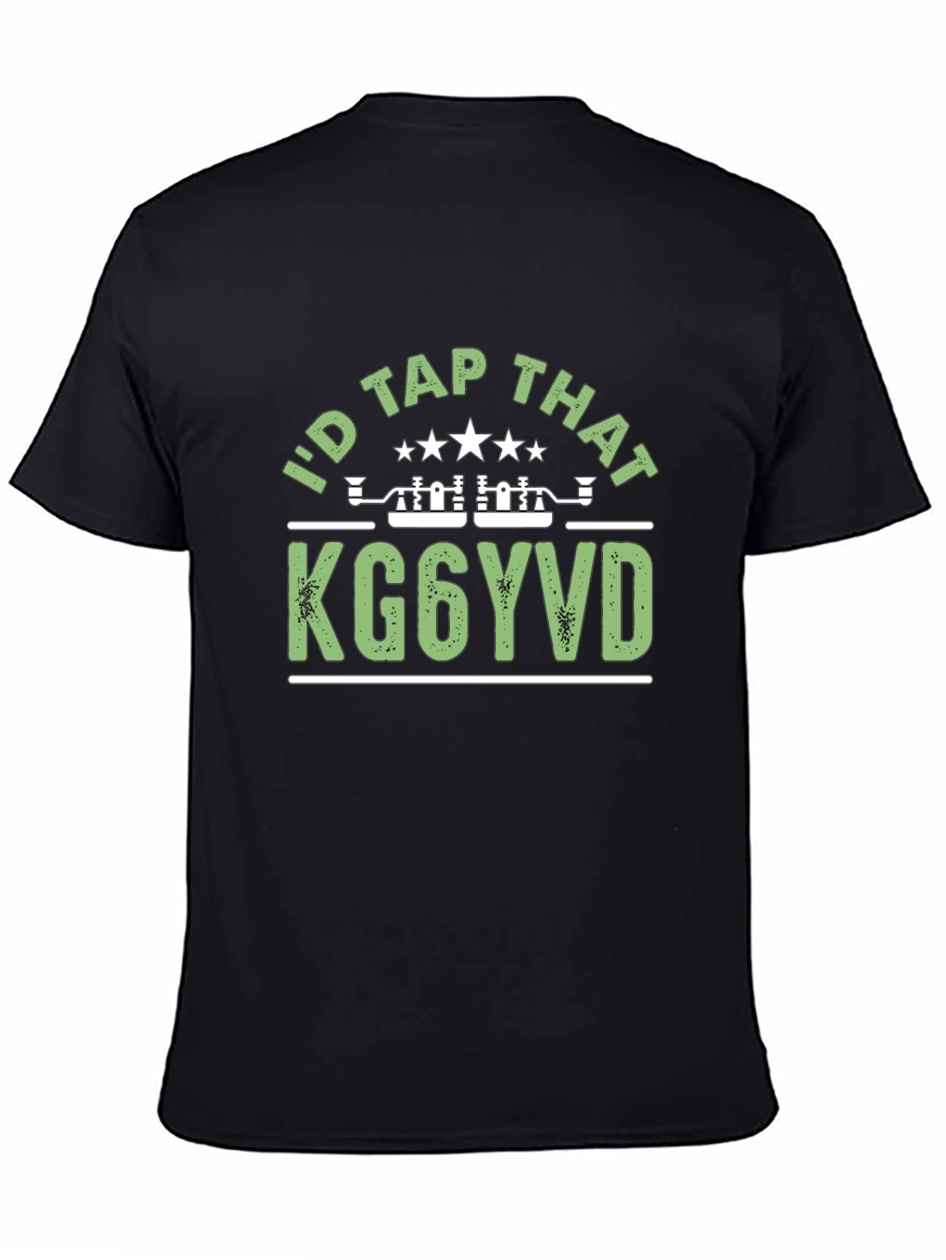 Black I'd Tap That KG6YVD T-Shirt - Amateur Radio view 4