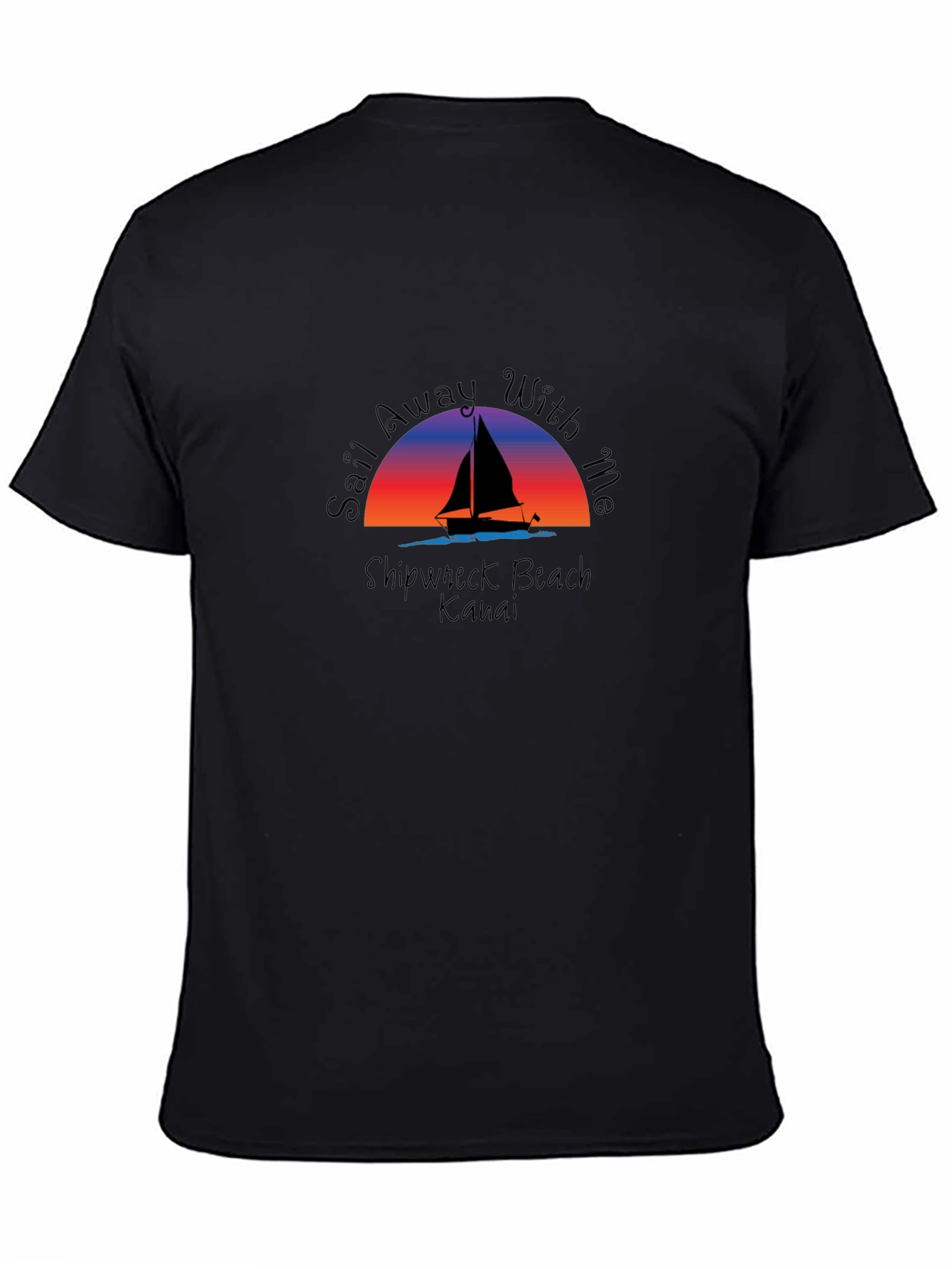 Black Sail Away With Me Black Graphic Tee view 4