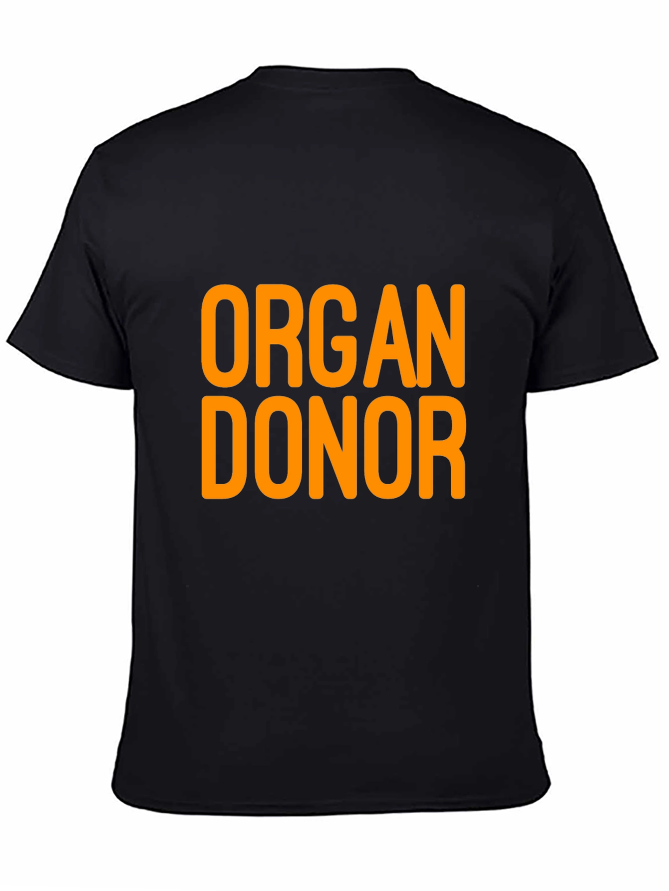 Black Organ Donor T-Shirt - Black Cotton Tee view 4