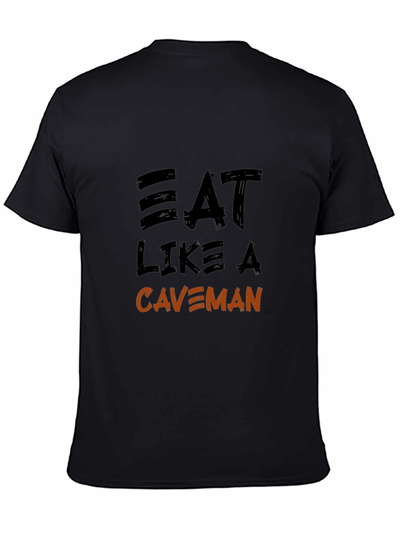 Black Eat Like a Caveman Graphic T-Shirt view 4