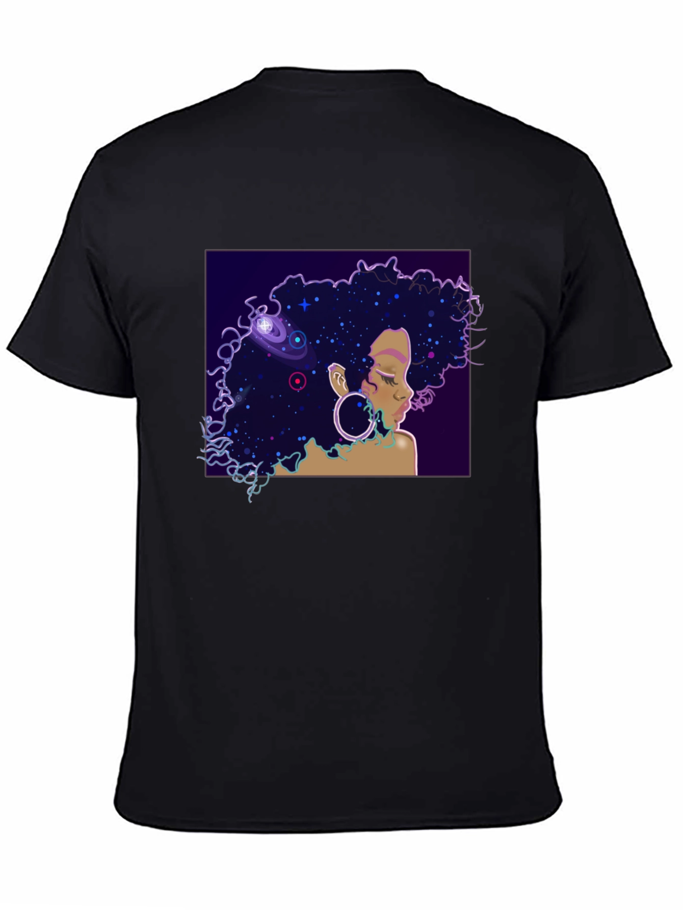 Black Cosmic Queen Black T-Shirt view 4