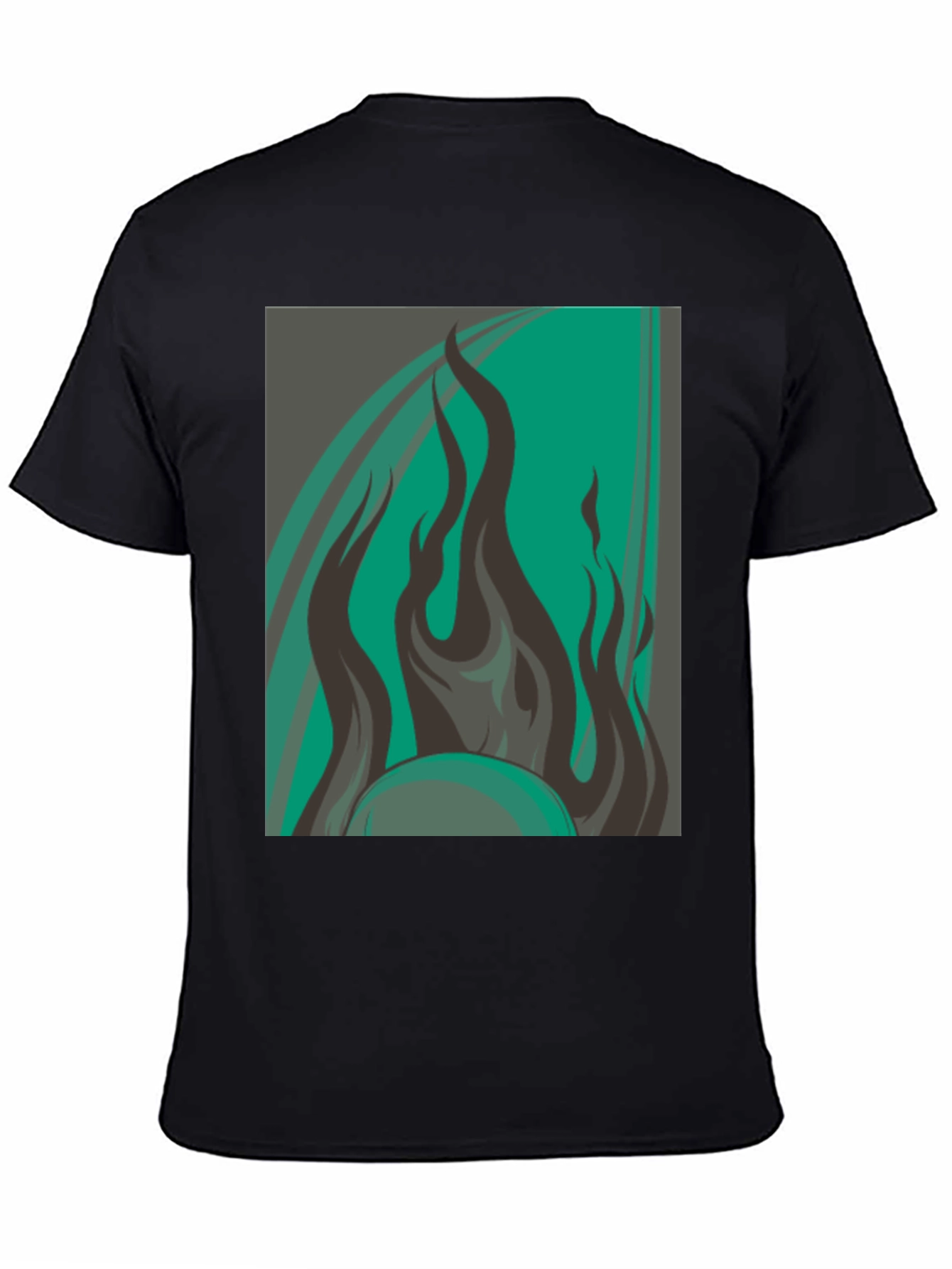 Black Fiery Graphic Tee - Bold & Stylish view 4