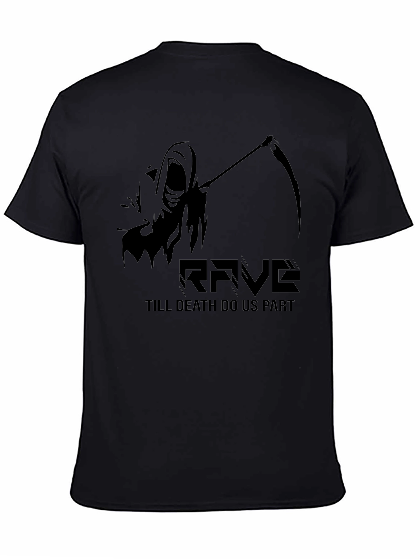 Black Rave Till Death T-Shirt - Grim Reaper Graphic Tee view 4