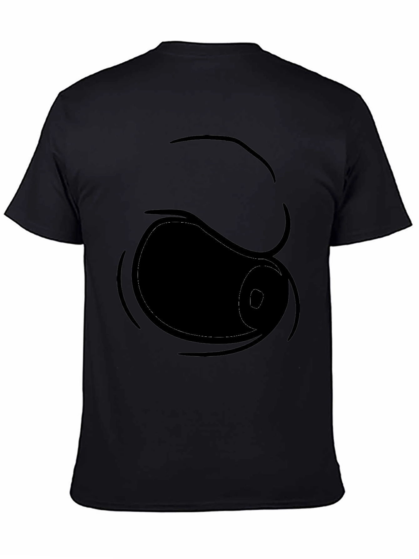 Black Funny Cartoon Eye Black T-Shirt view 4