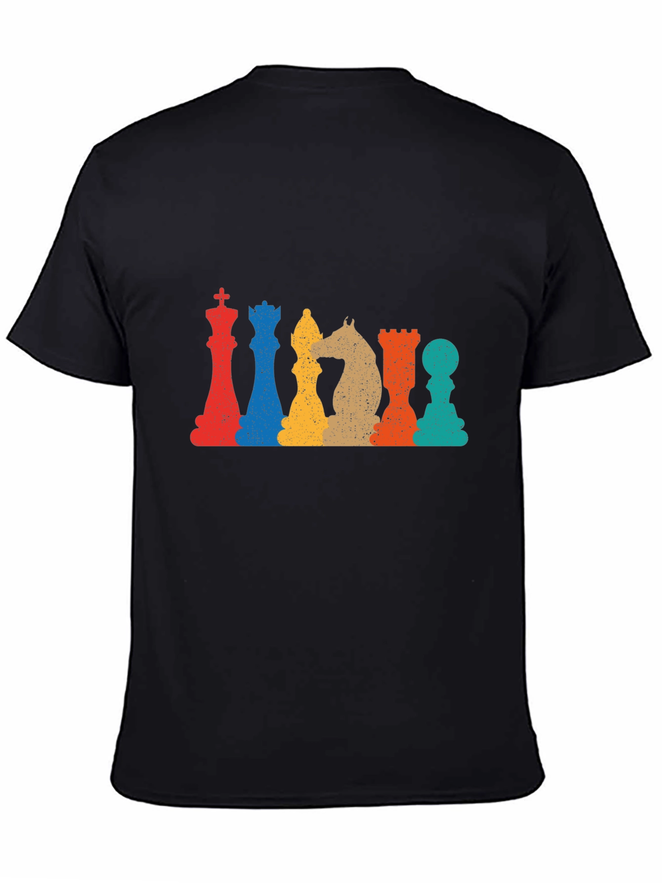 Black Retro Chess Piece Graphic T-Shirt view 4
