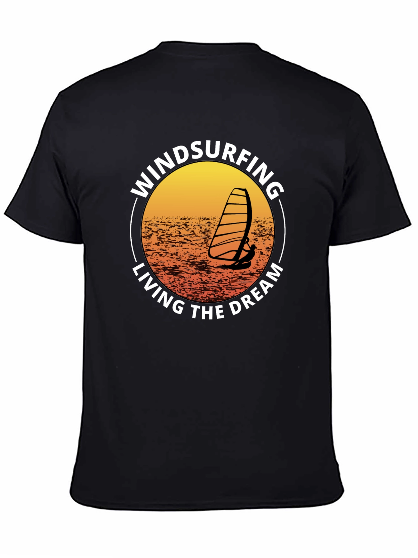 Black Windsurfing Living The Dream Graphic T-Shirt view 4
