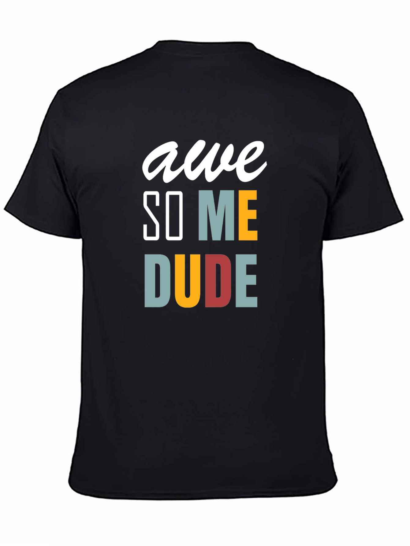 Black Awesome Dude Graphic Tee - Men's Black T-Shirt view 4