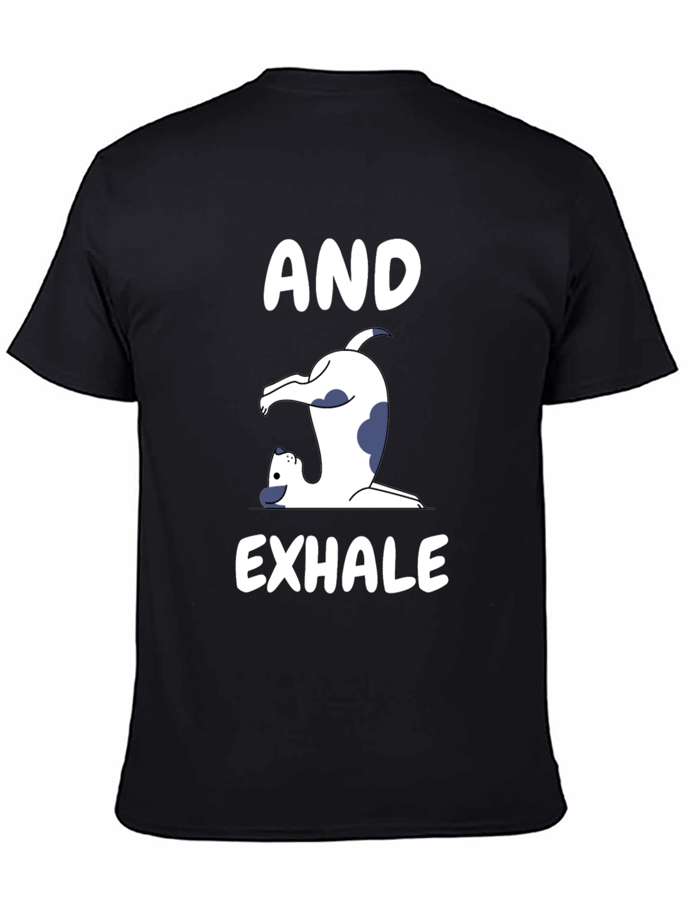 Black And Exhale Yoga Dog T-Shirt view 4
